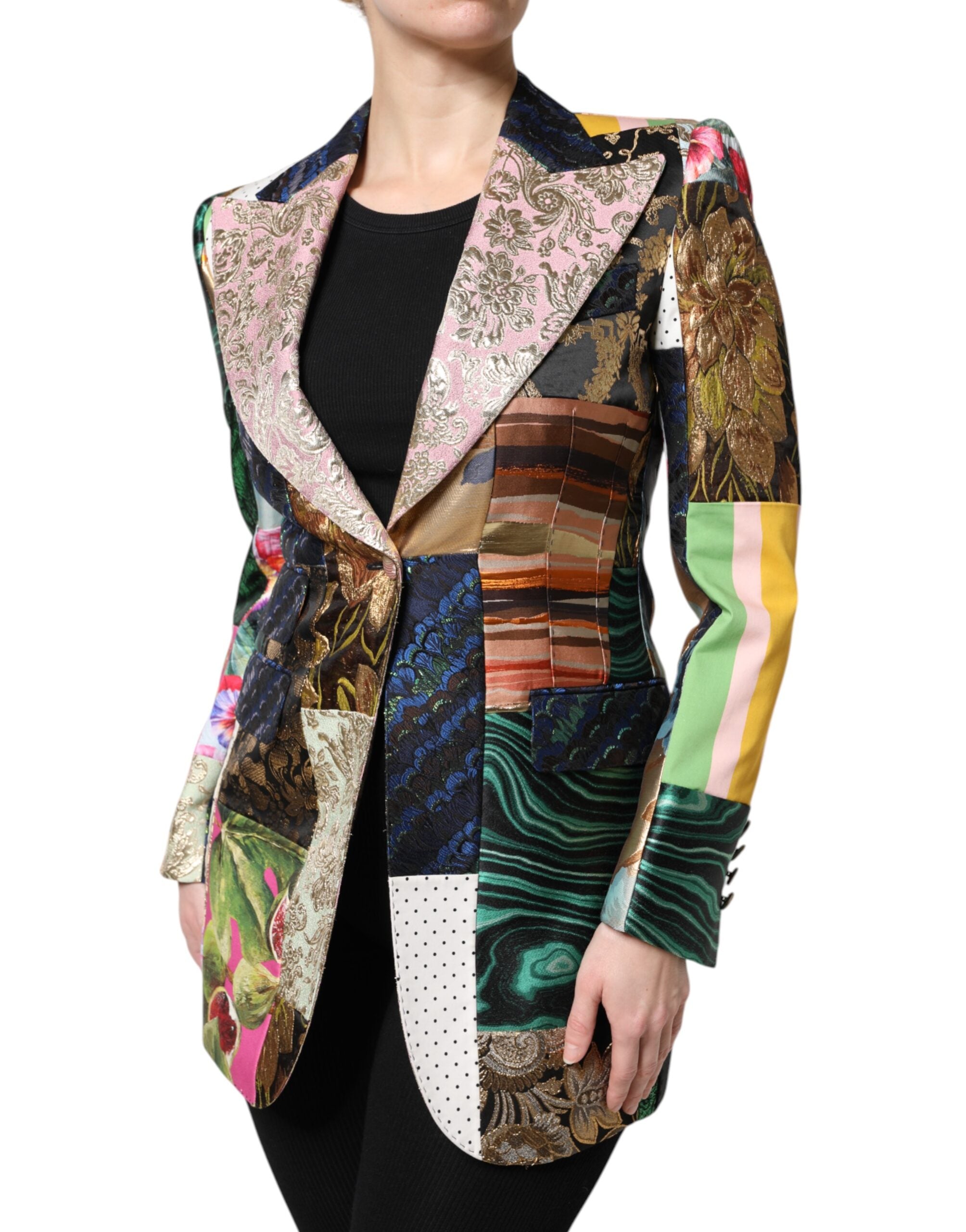 Dolce & Gabbana Multicolor Floral Patchwork Jacquard Women's Jacket