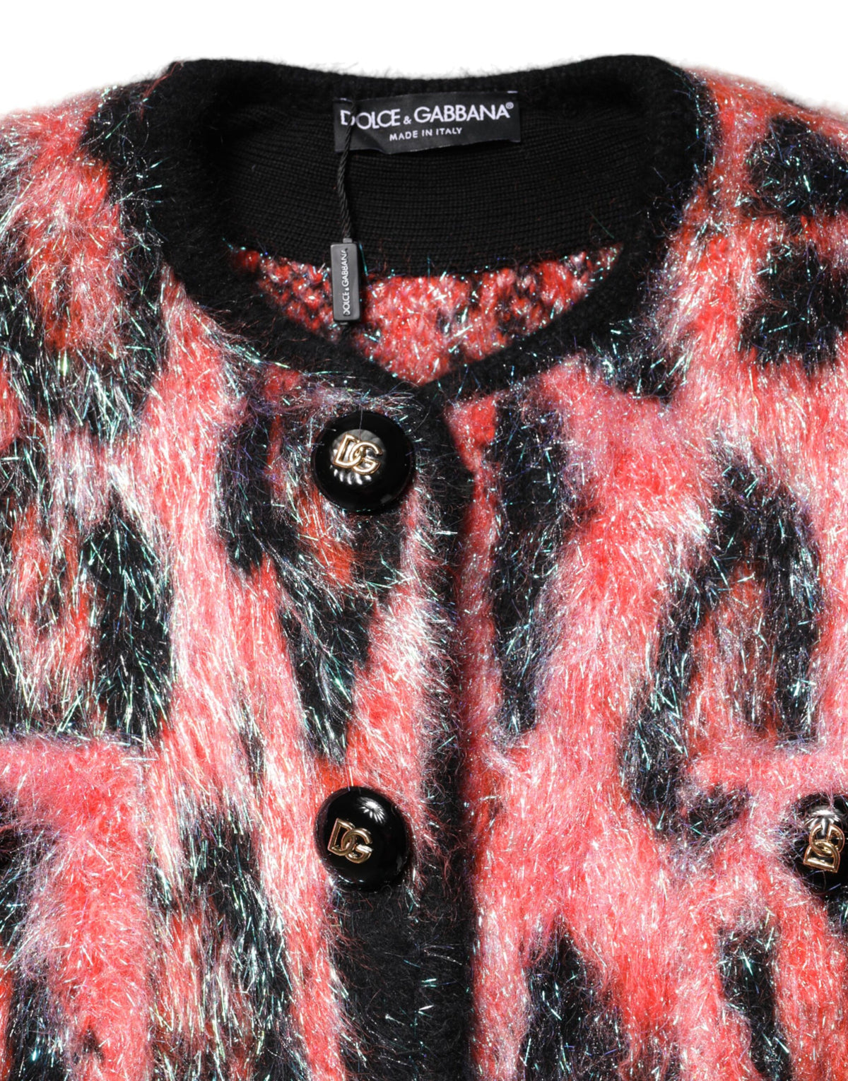 Dolce & Gabbana Red Mohair Wool Button Down Cardigan Women's Sweater