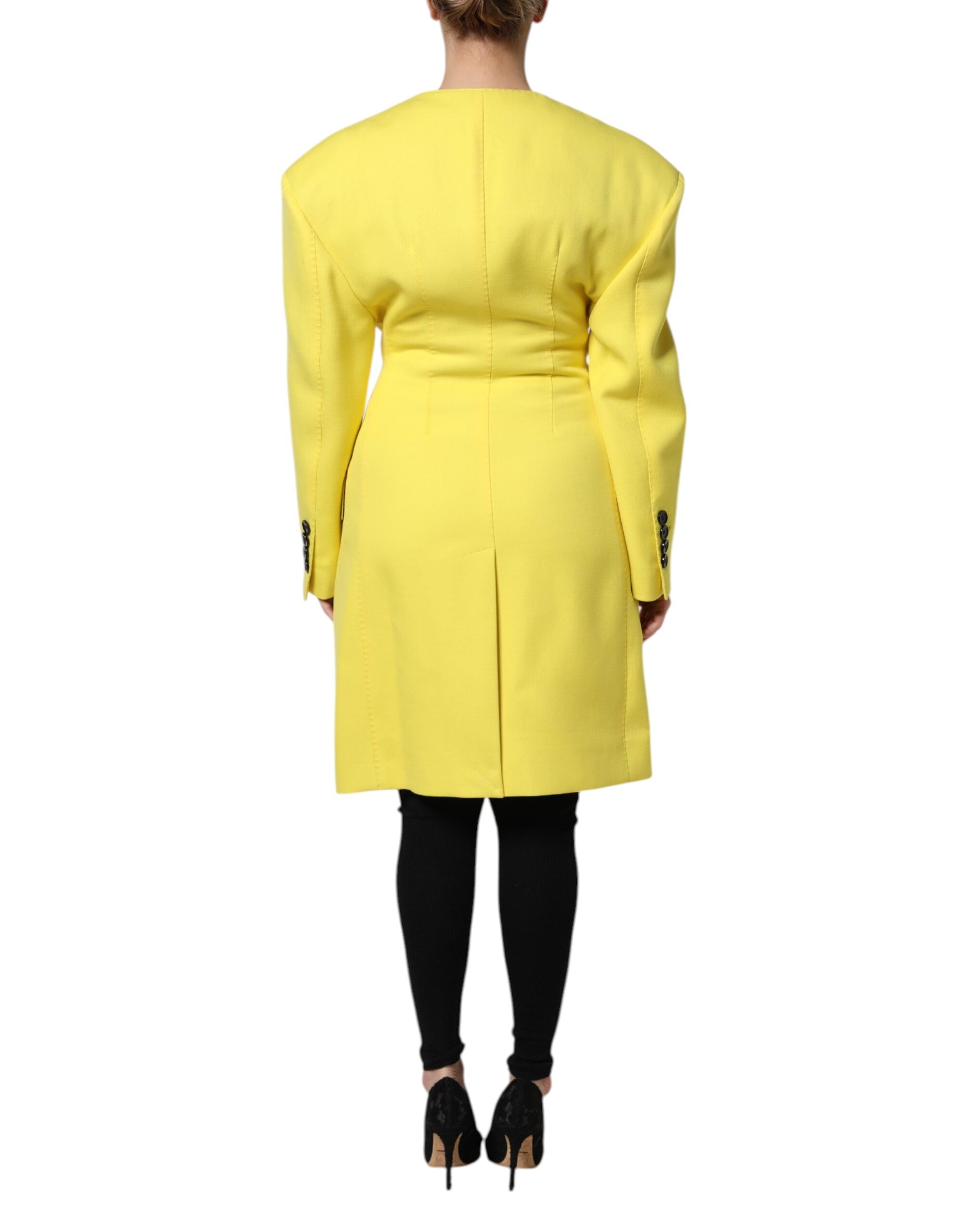 Dolce & Gabbana Yellow Double Breasted Trench Coat Women's Jacket