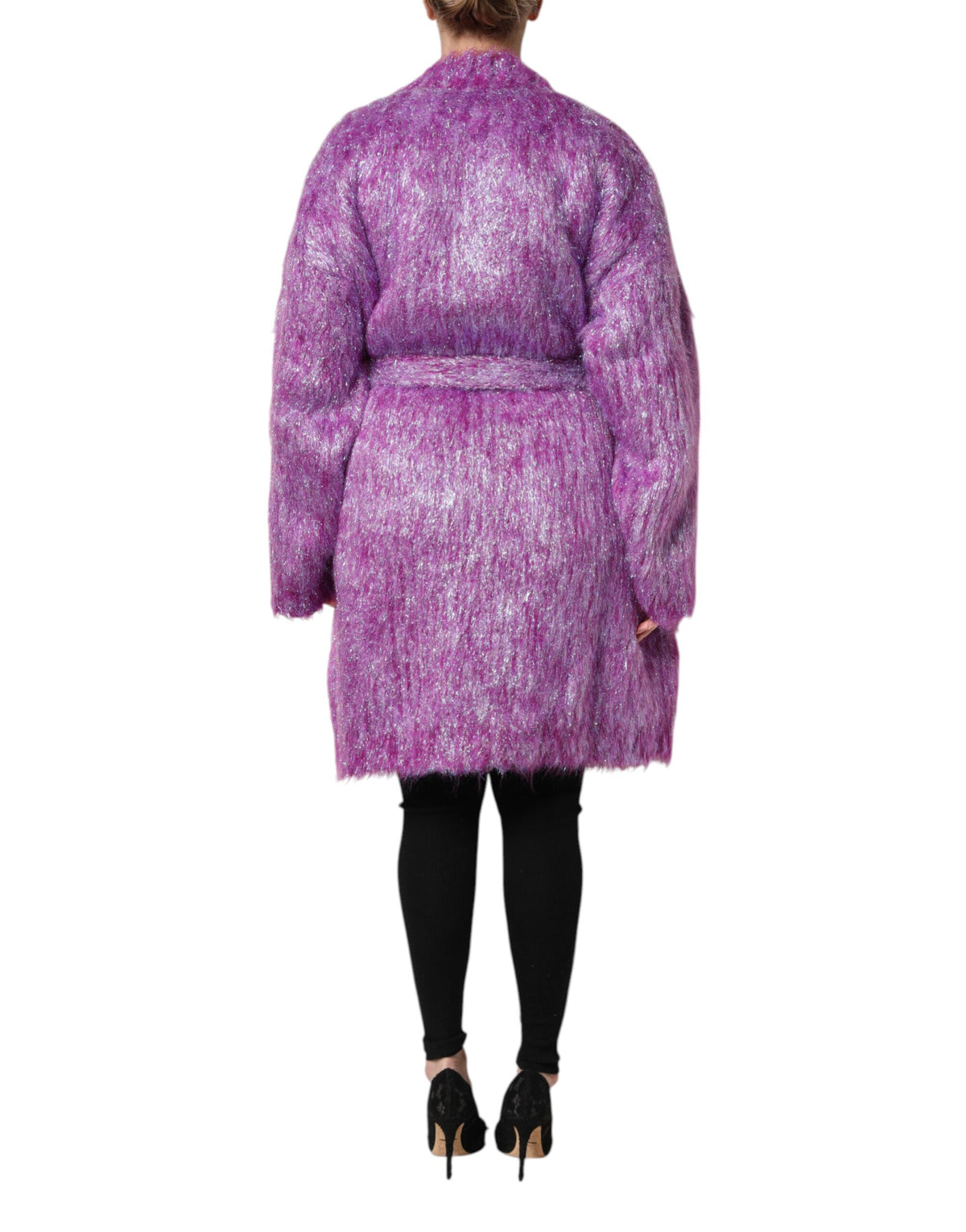 Dolce & Gabbana Purple Button Embellished Trench Coat Women's Jacket