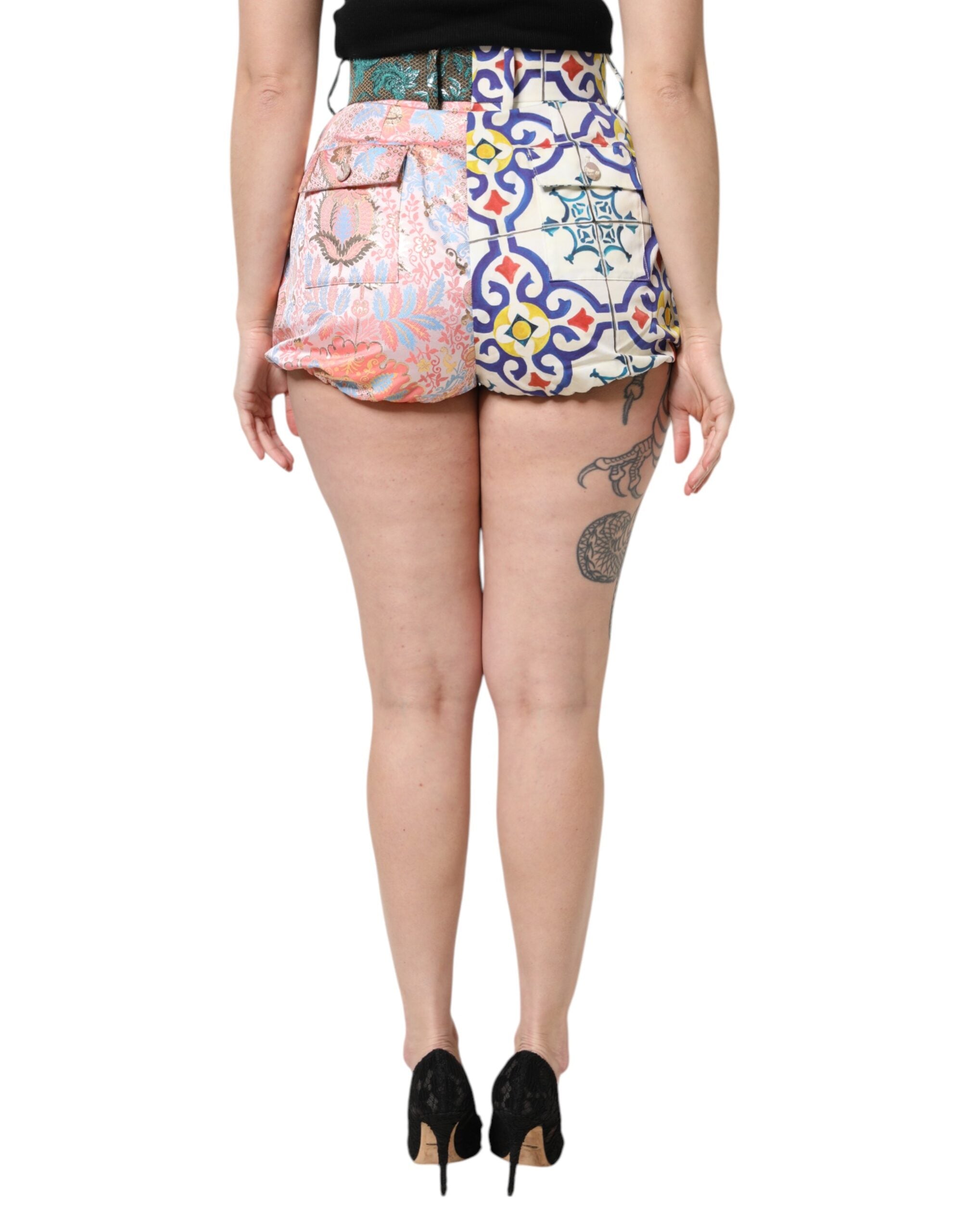 Dolce & Gabbana Multicolor High Waist Women Hot Pants Women's Shorts