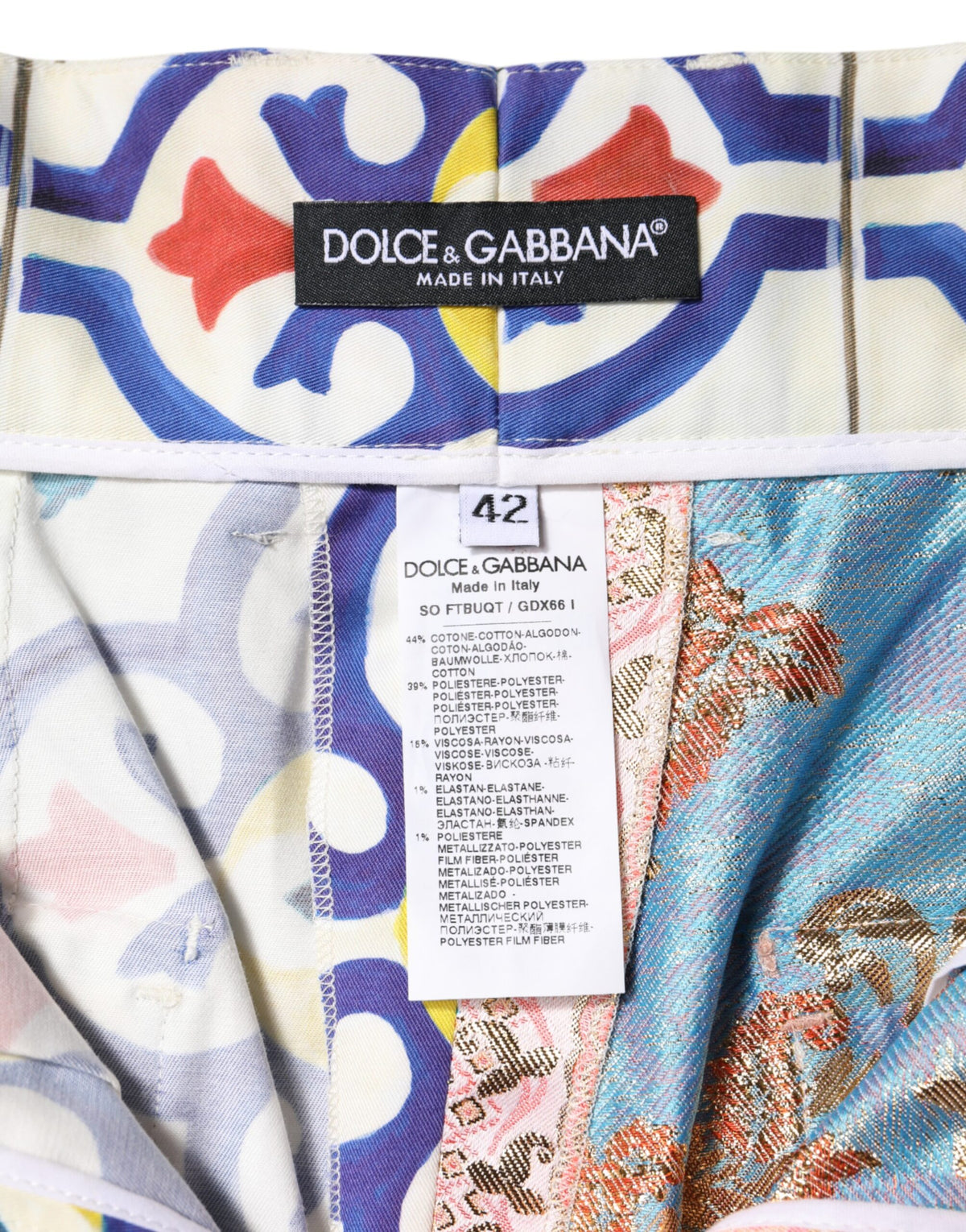 Dolce & Gabbana Multicolor High Waist Women Hot Pants Women's Shorts