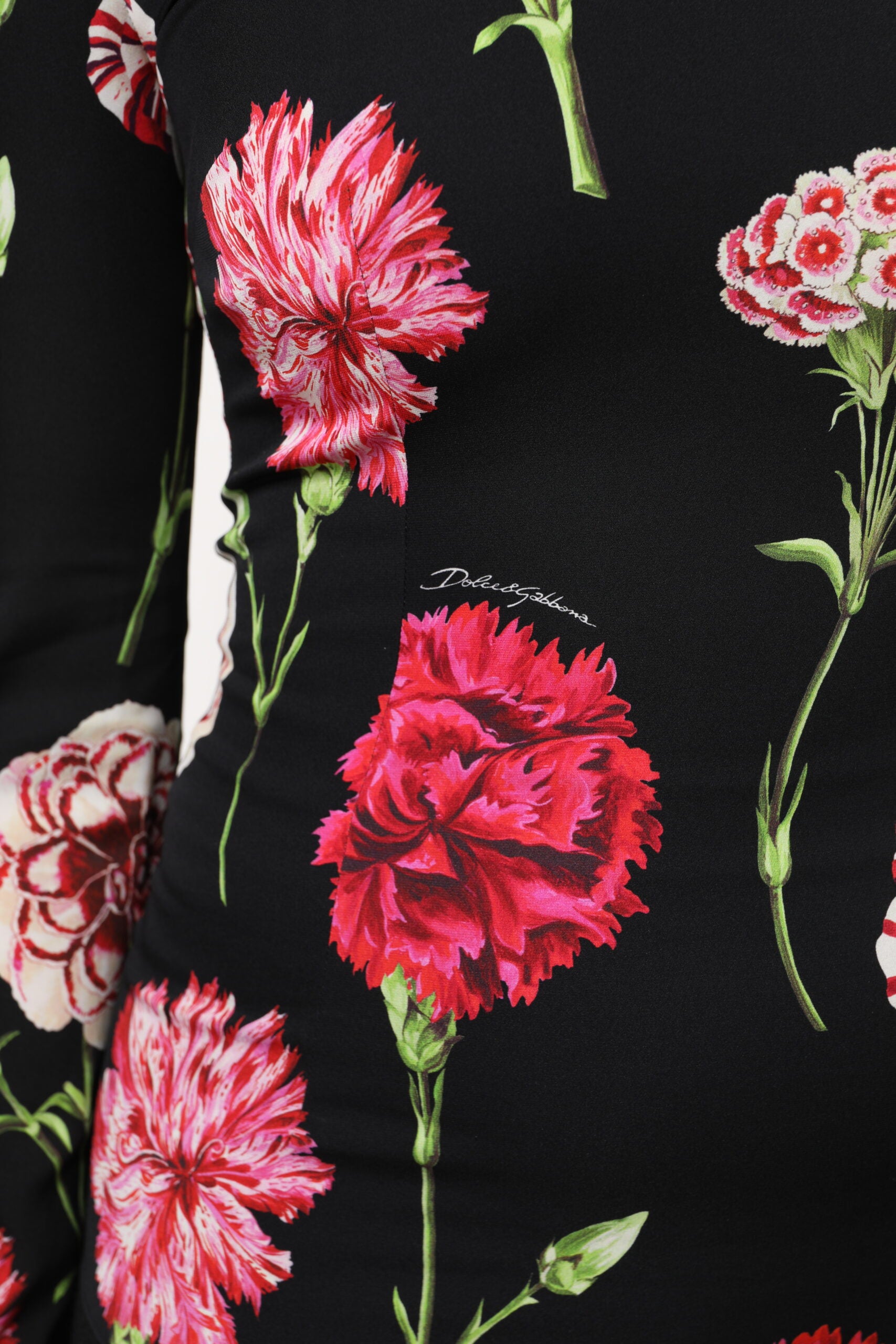 Dolce & Gabbana Black Floral Long Sleeve Women Blouse Women's Top