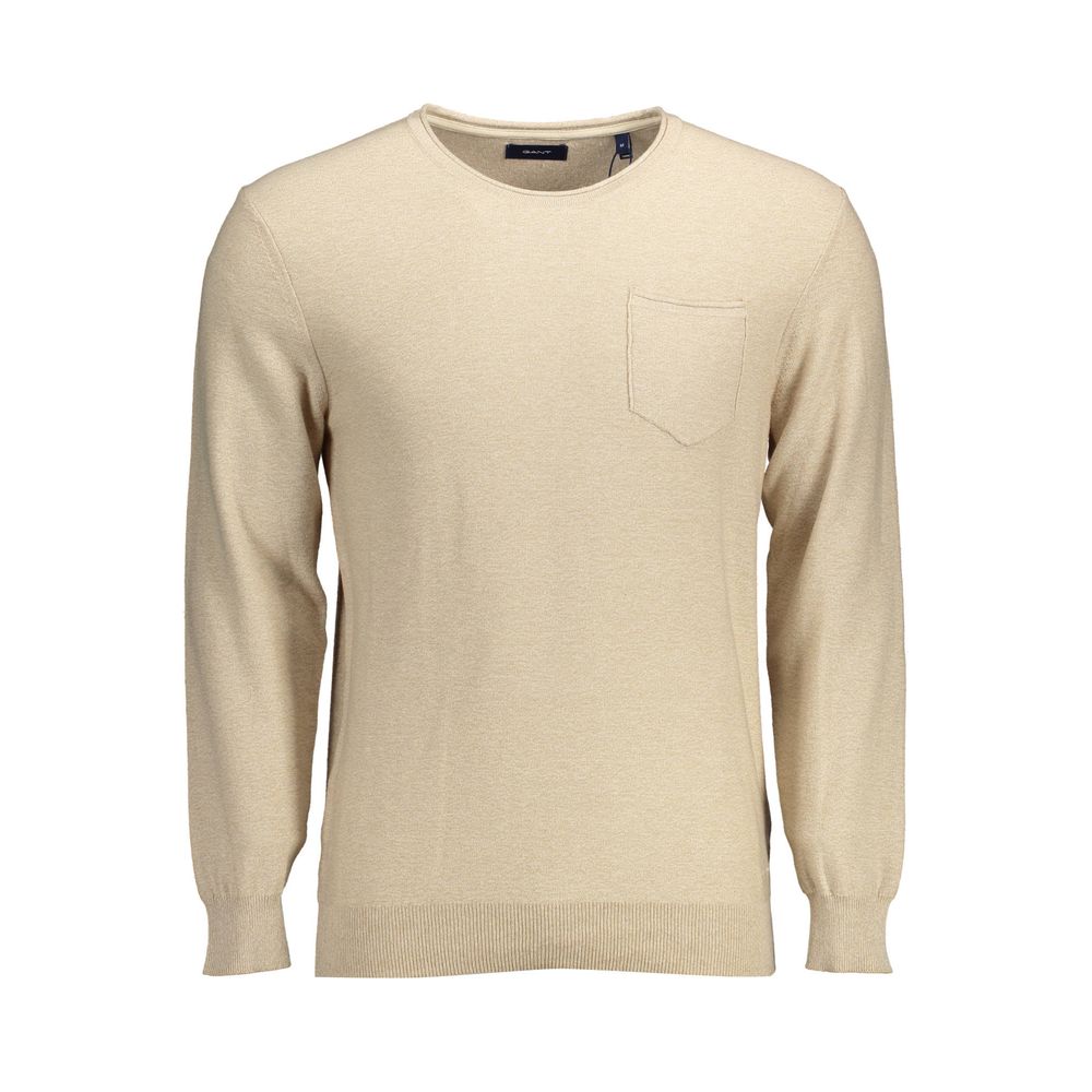 Gant Beige Cotton Men Men's Sweater