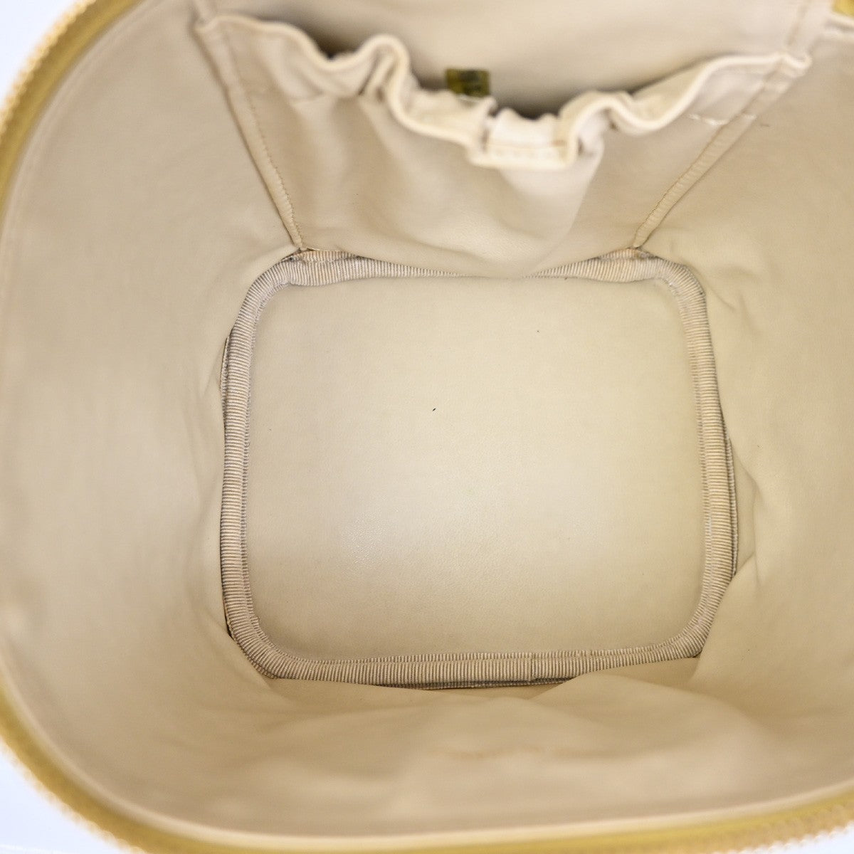 Chanel Vintage Timeless Cosmetic Case Caviar Yellow Leather Clutche & Pouche Bag (Pre-Owned)