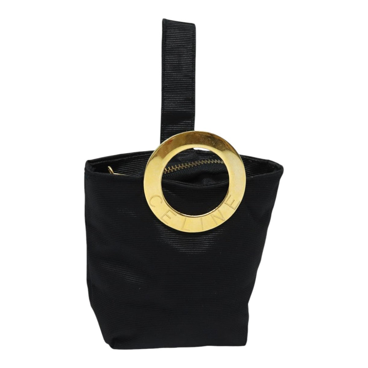 Celine Circle Logo Nylon Black Nylon Clutche & Pouche Bag (Pre-Owned)