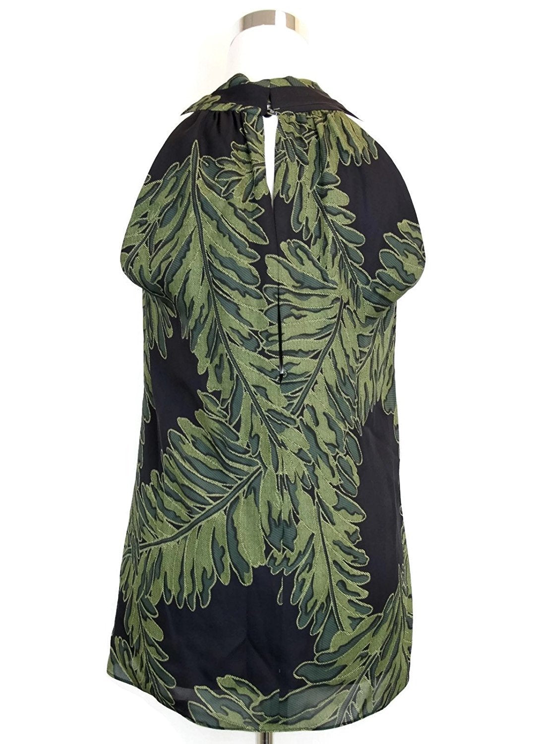 Gucci Women's Green Silk Leaf Printed Halter Top (Size 38)