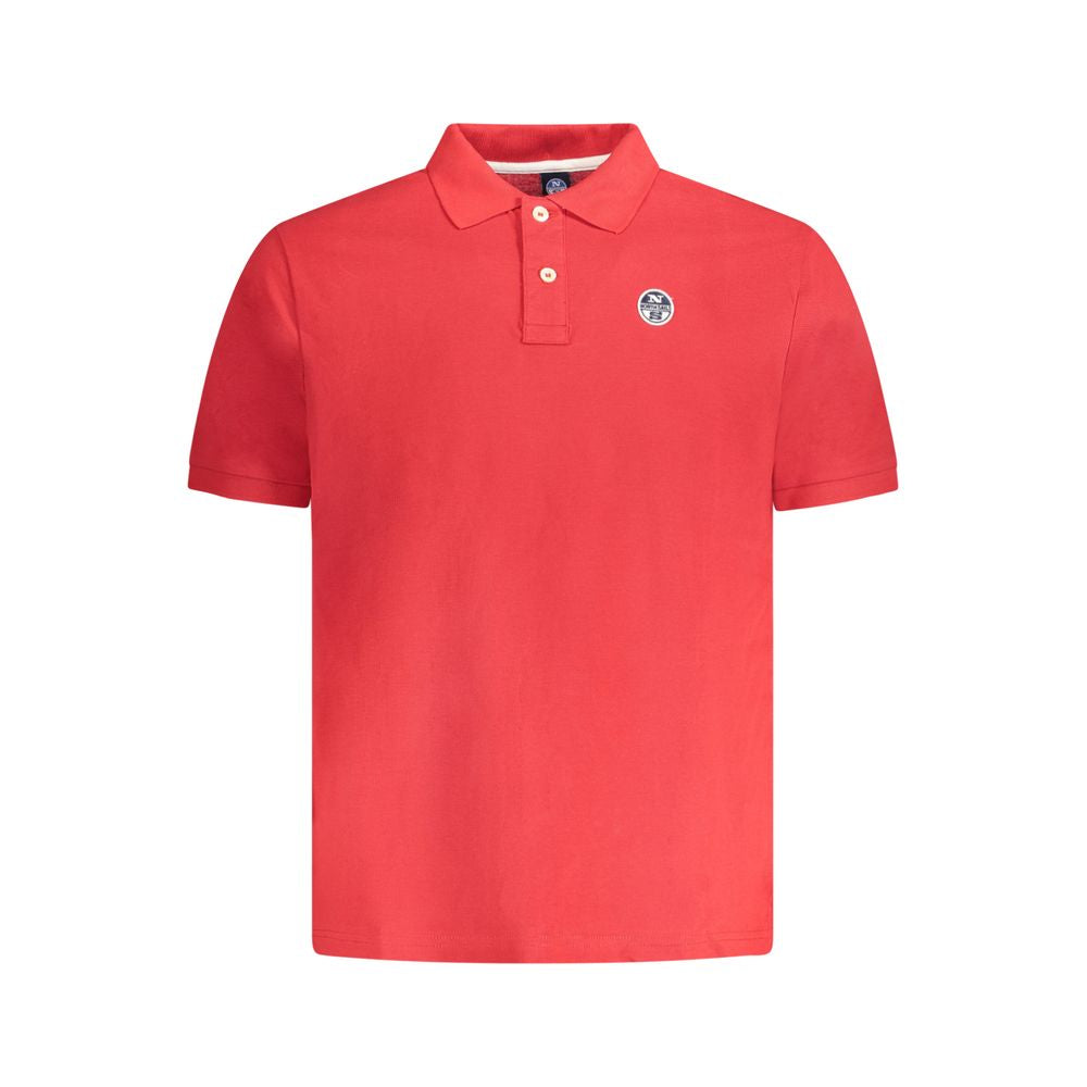 North Sails Red Cotton Men Polo Men's Shirt