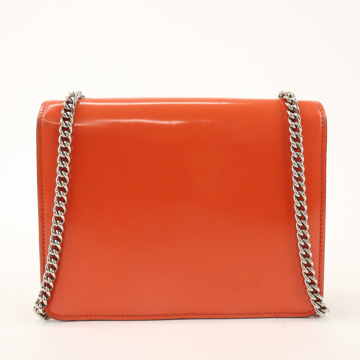 Gucci Interlocking Patent Orange Patent_Leather Shoulder Bag Bag (Pre-Owned)
