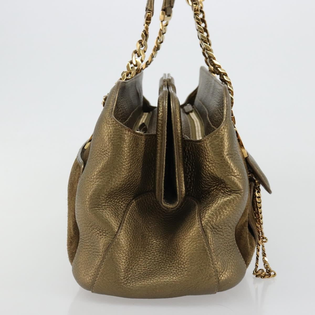Cartier Chain Ladonia Shoulder Leather Gold Suede Tote Bag Bag (Pre-Owned)