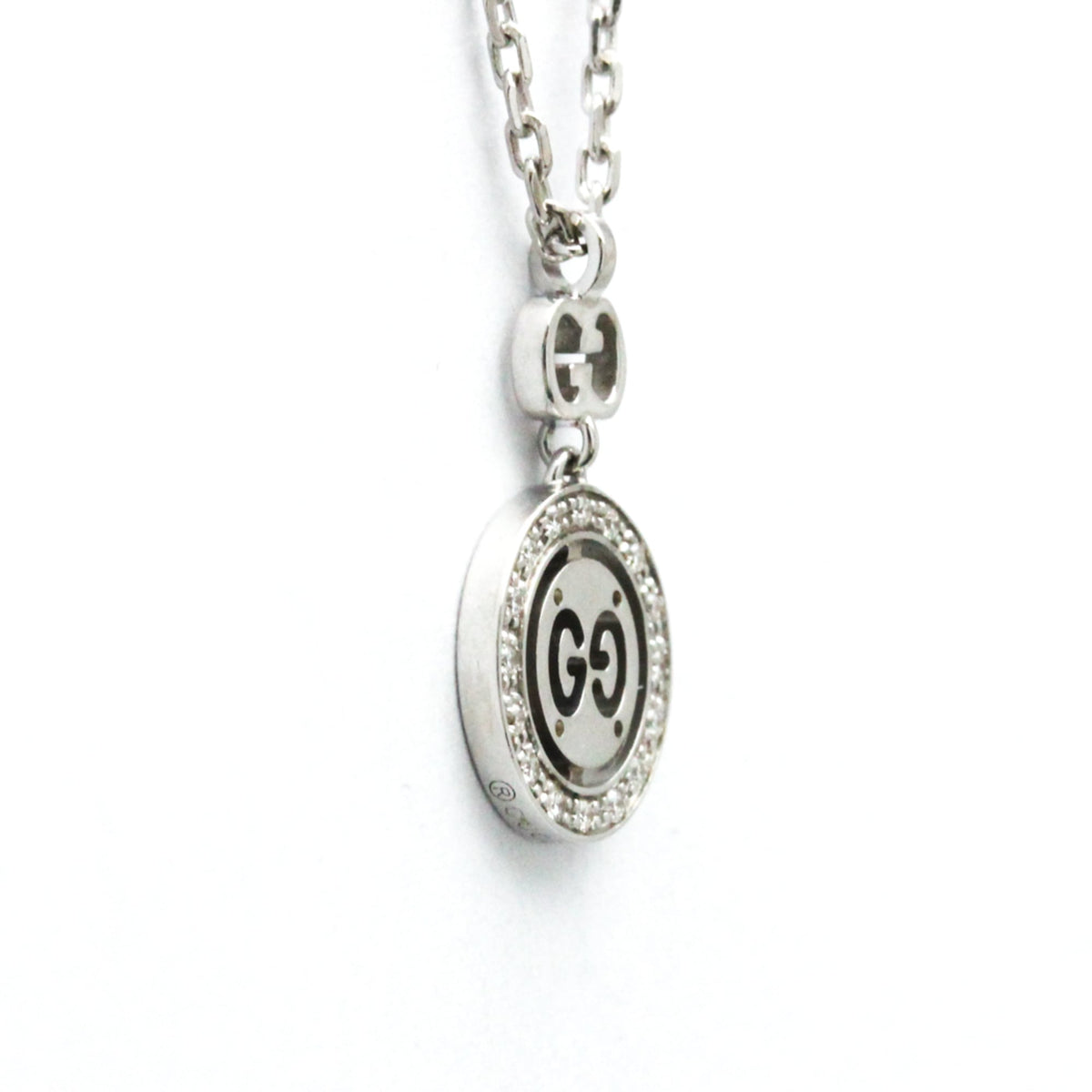 Gucci Icon Twirl 18K White Gold With Diamonds Silver White_Gold Necklace Jewelry (Pre-Owned)