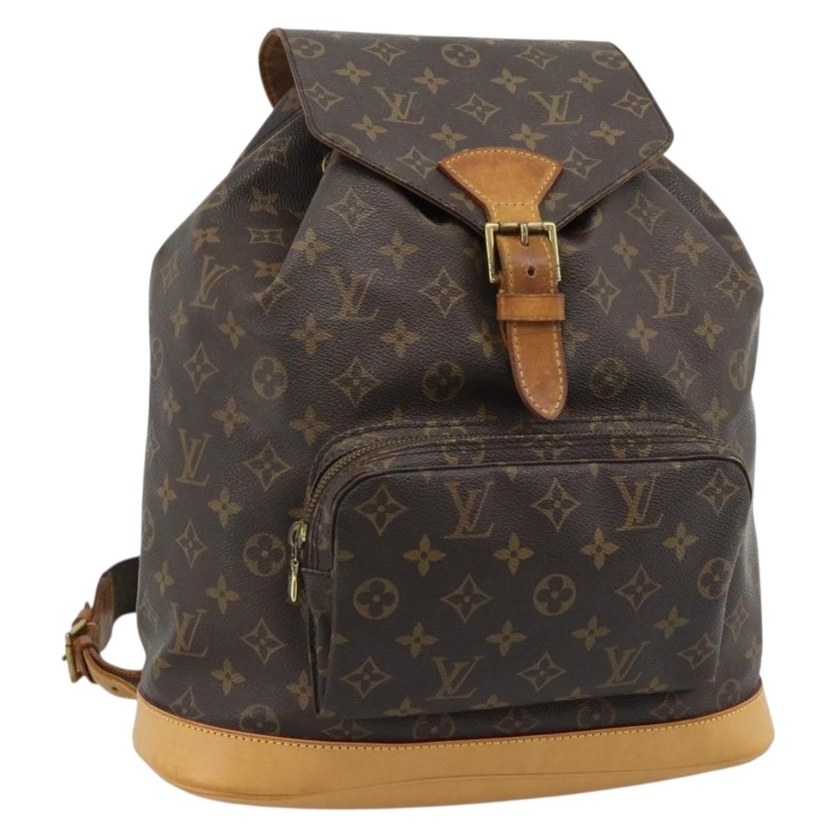 Louis Vuitton Vintage Montsouris Monogram Canvas Brown Canvas Backpack Bag (Pre-Owned)