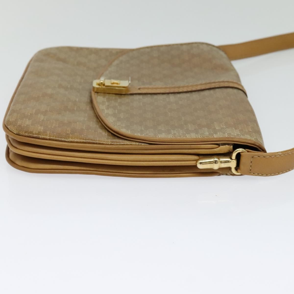 Celine Vintage Macadam Canvas And Leather Beige Canvas Shoulder Bag Bag (Pre-Owned)