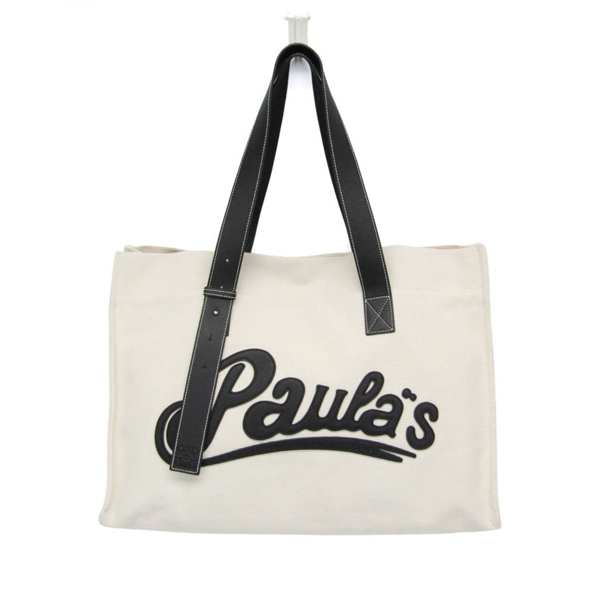 Loewe Paula's Ibiza Tote Canvas With Applique Beige Canvas Tote Bag Bag (Pre-Owned)