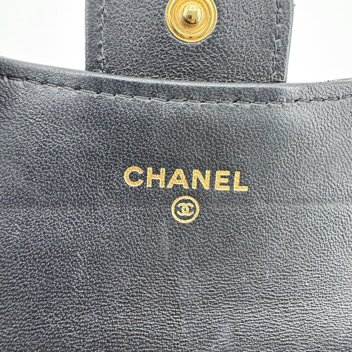 Chanel Classic Flap Card Holder Quilted Caviar Black Leather Card Holders Accessory (Pre-Owned)