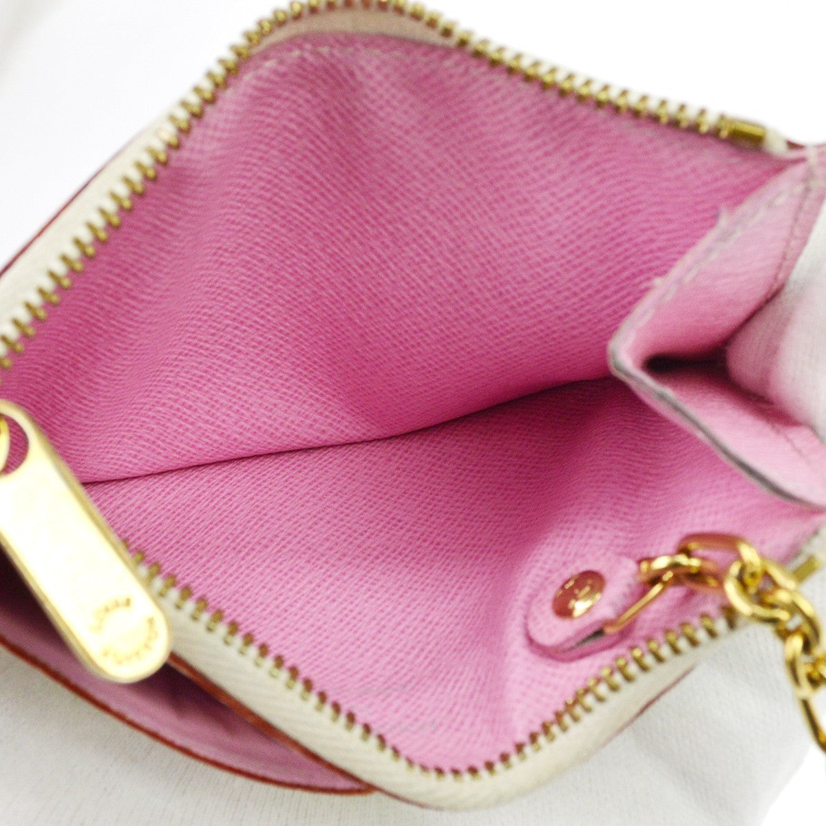 Louis Vuitton Pochette Clés Nm Monogram Multicolor Canvas White Calfskin Wallets Accessory (Pre-Owned)