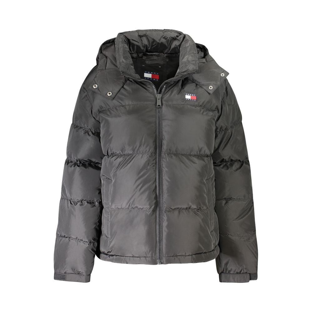 Tommy Hilfiger "Black Polyester Women Jacket with Removable Women's Hood"