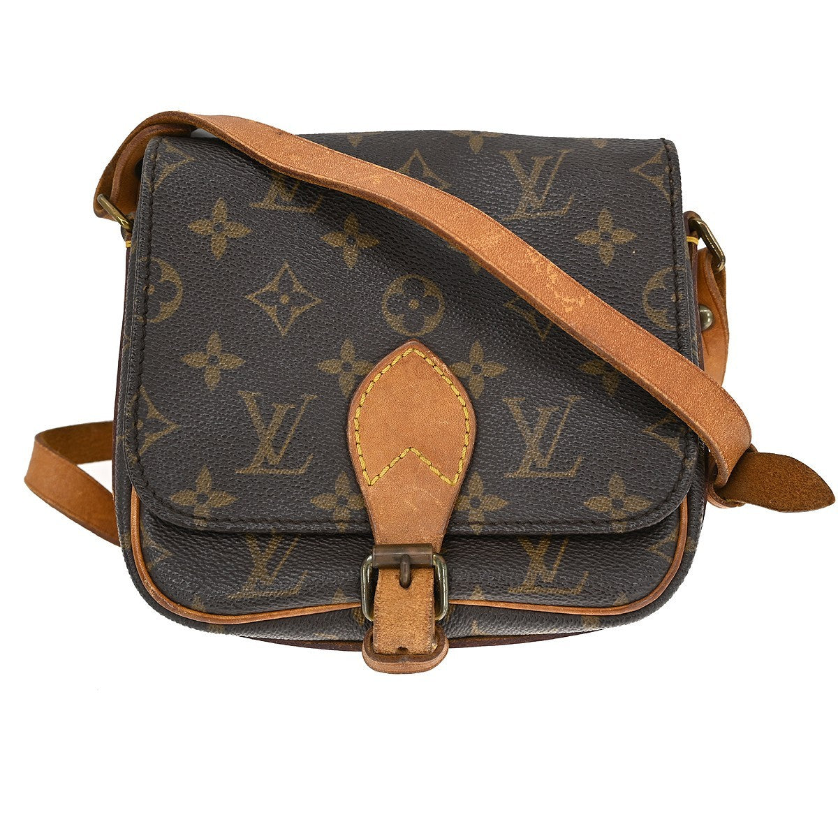 Louis Vuitton Cartouchiere Monogram Brown Canvas Shoulder Bag Bag (Pre-Owned)