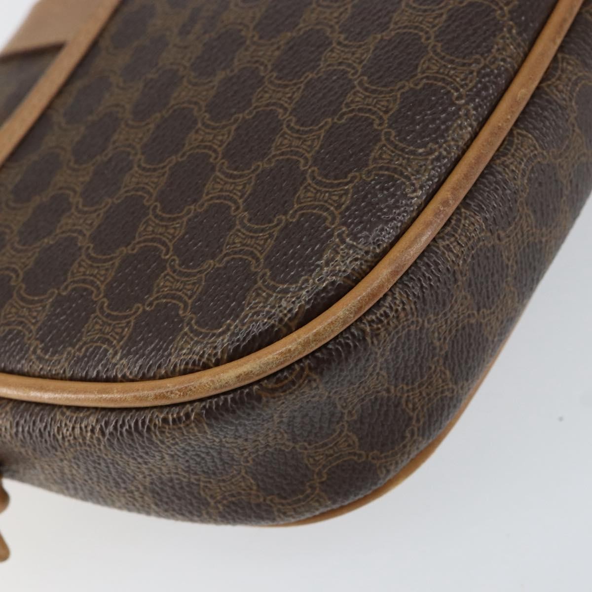 Celine Vintage Macadam Canvas And Leather Brown Canvas Shoulder Bag Bag (Pre-Owned)