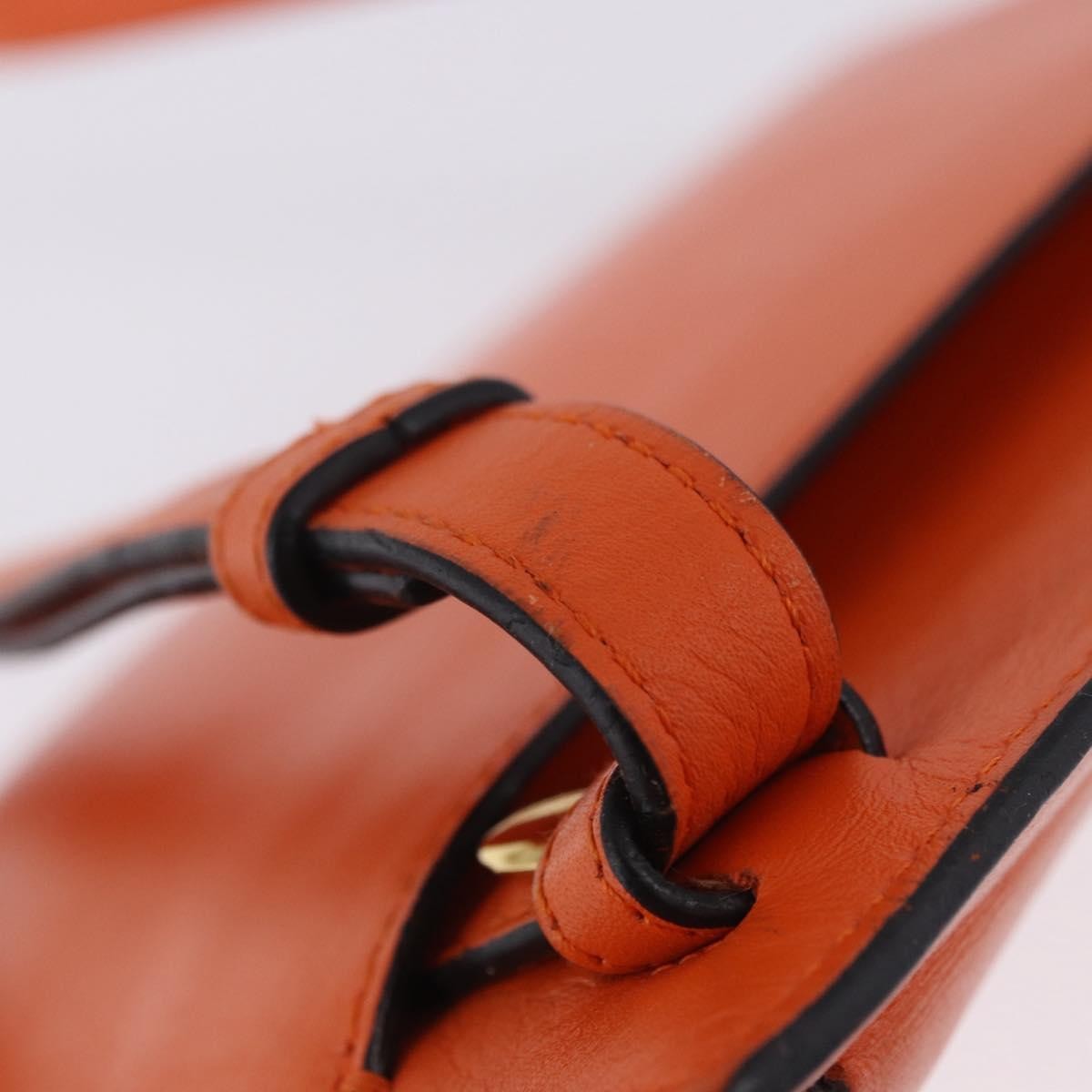 Loewe T Messenger Leather Orange Leather Crossbody Bag Bag (Pre-Owned)