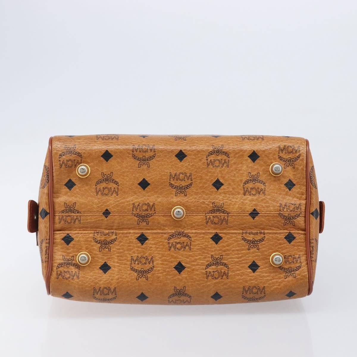 MCM Visetos Logogramme Leather Brown Leather Handbag (Pre-Owned)