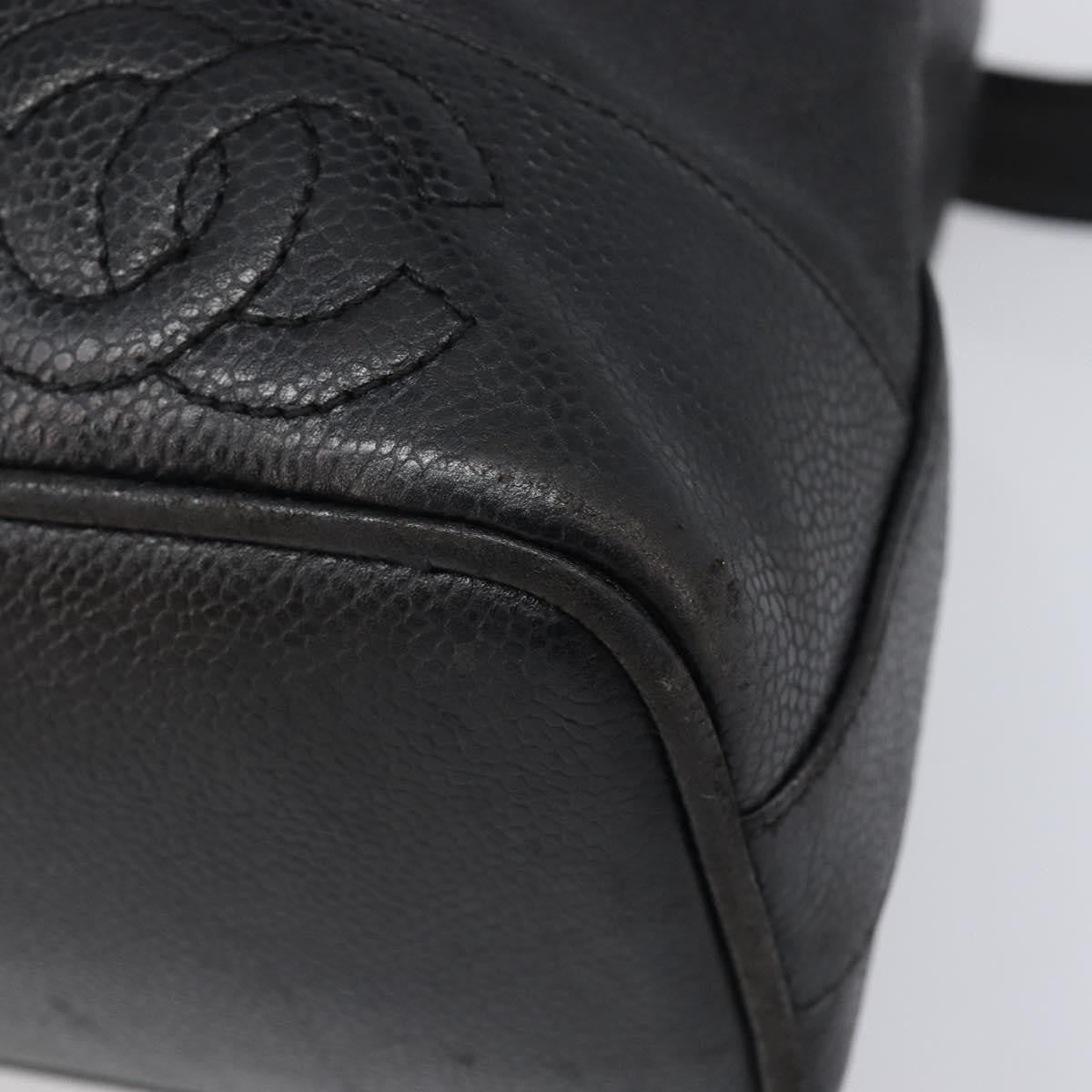 Chanel Vintage Cc Drawstring Bucket Caviar Black Leather Handbag (Pre-Owned)