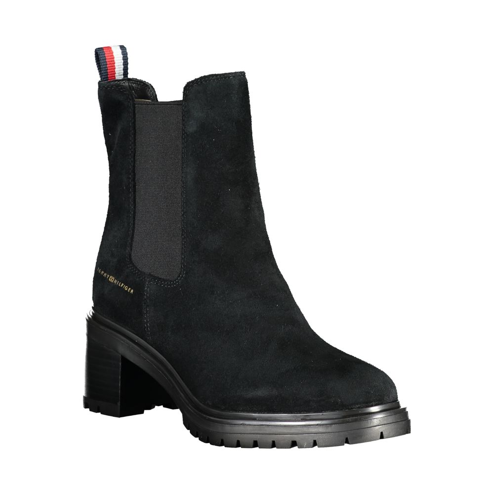 Tommy Hilfiger Black Leather Women Women's Boot