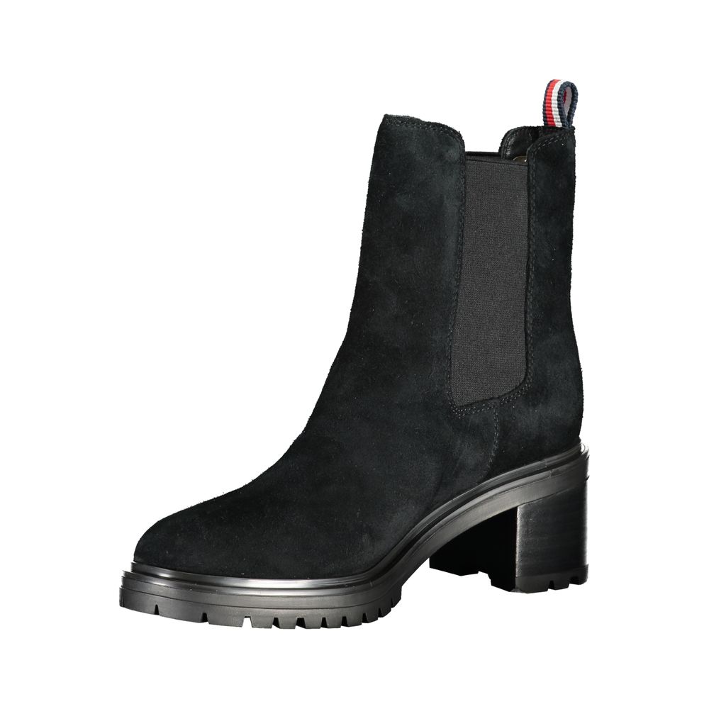 Tommy Hilfiger Black Leather Women Women's Boot