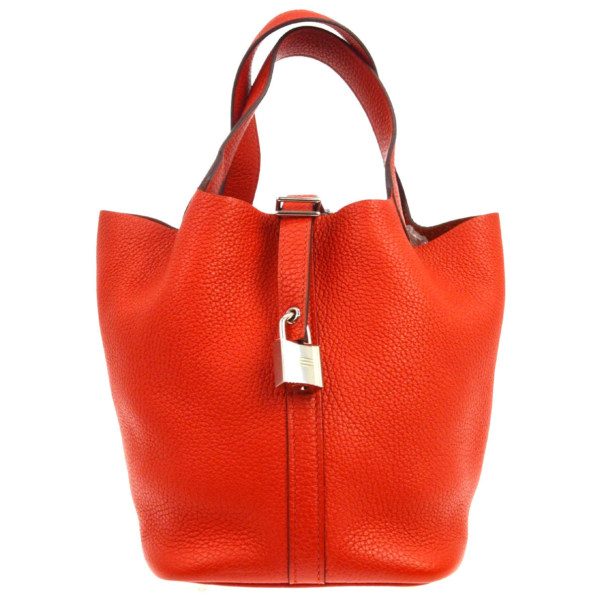 Hermes Picotin Lock Clemence Red Leather Handbag (Pre-Owned)