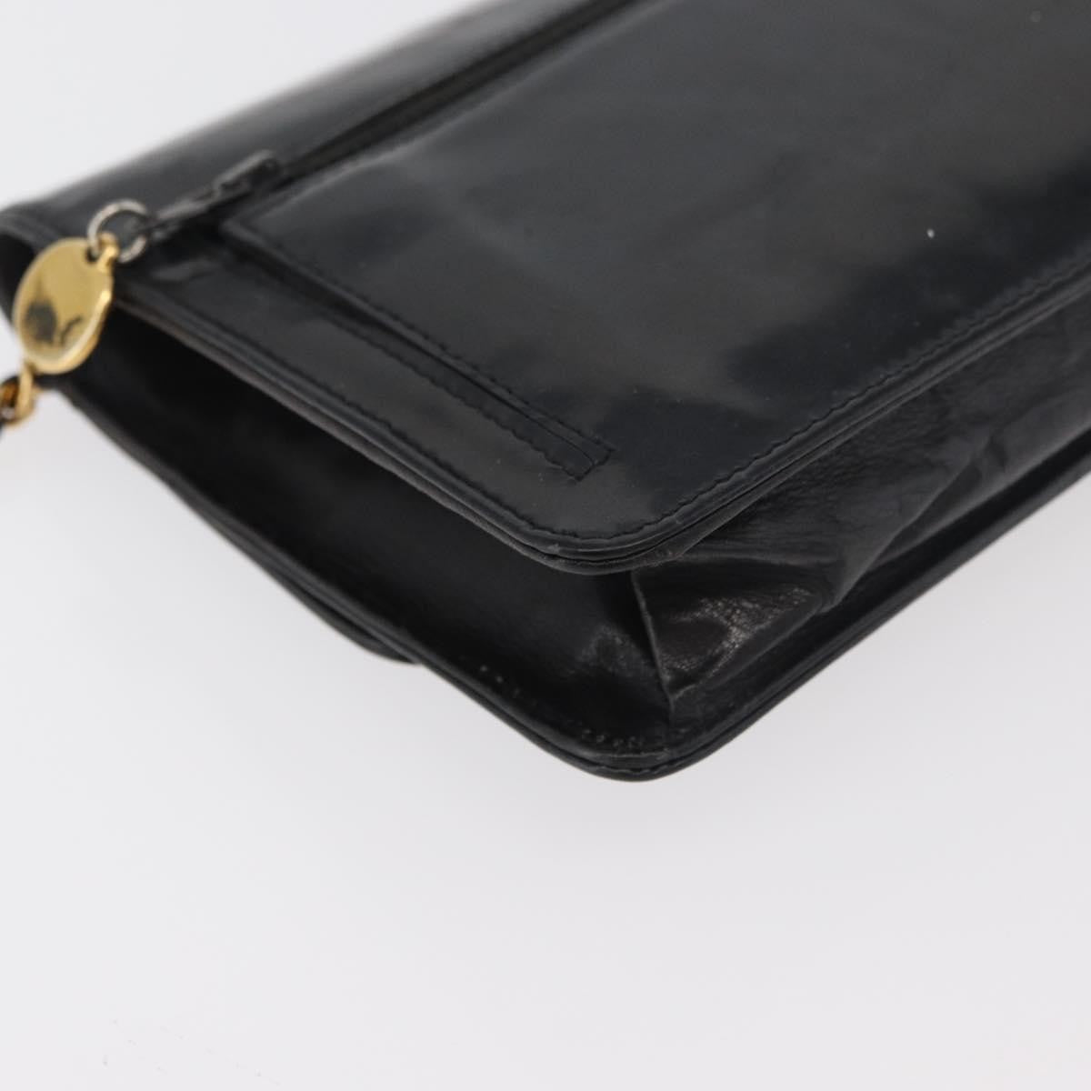 Chanel Vintage Cc Wallet On Chain Patent Black Patent_Leather Shoulder Bag Bag (Pre-Owned)