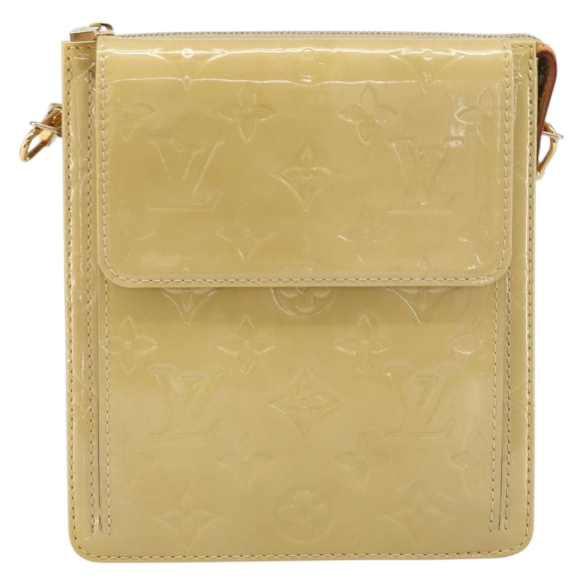 Louis Vuitton Mott Monogram Vernis Beige Patent_Leather Clutche & Pouche Bag (Pre-Owned)