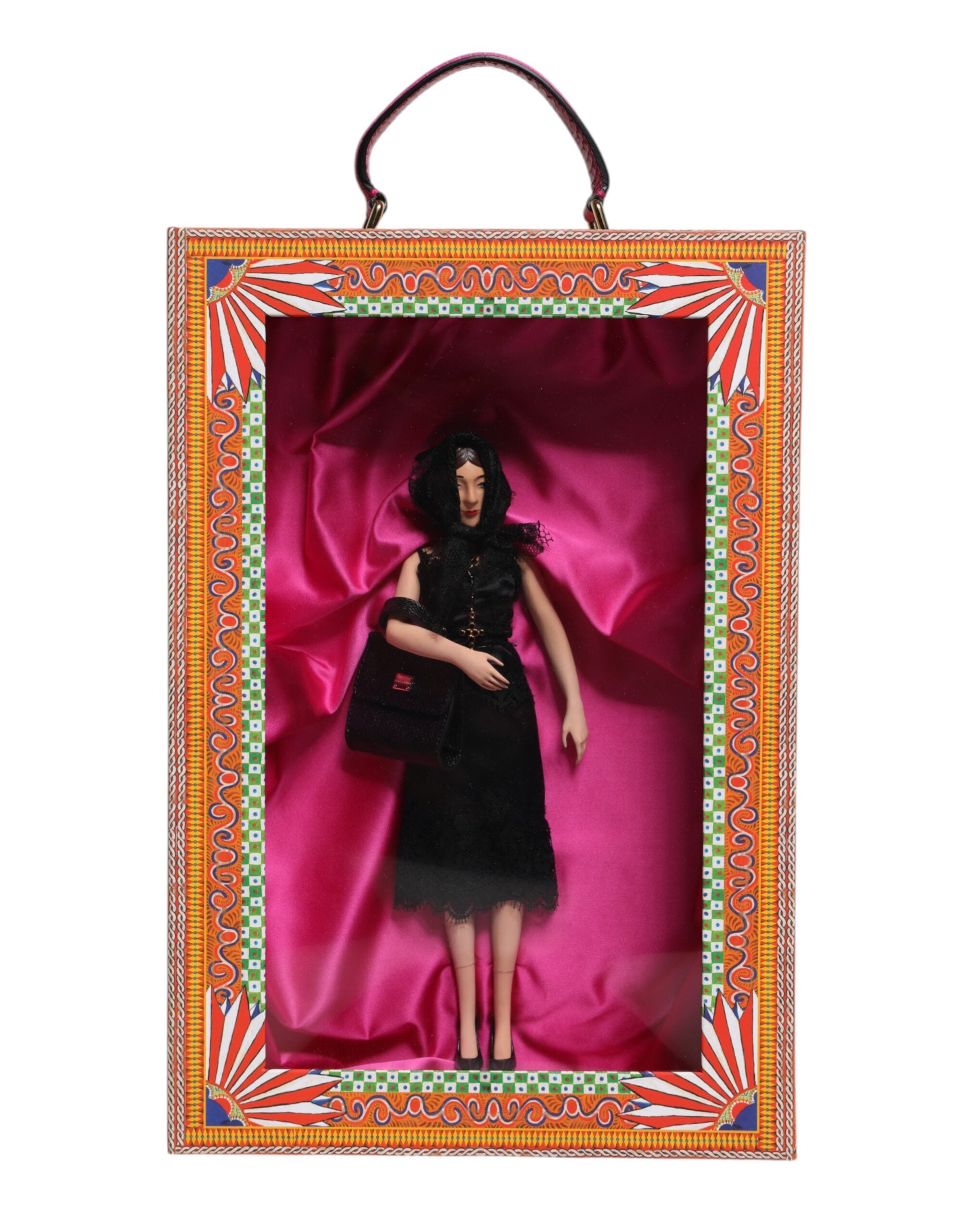 Dolce & Gabbana Black Dress Ceramic Porcelain Fashion Leather Sicily Women's Dolls