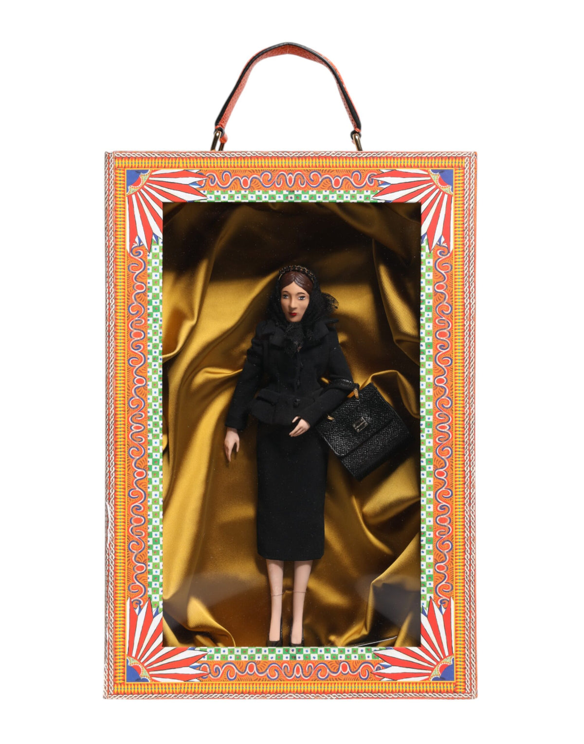 Dolce & Gabbana Black Dress Ceramic Porcelain Fashion Leather Sicily Women's Dolls