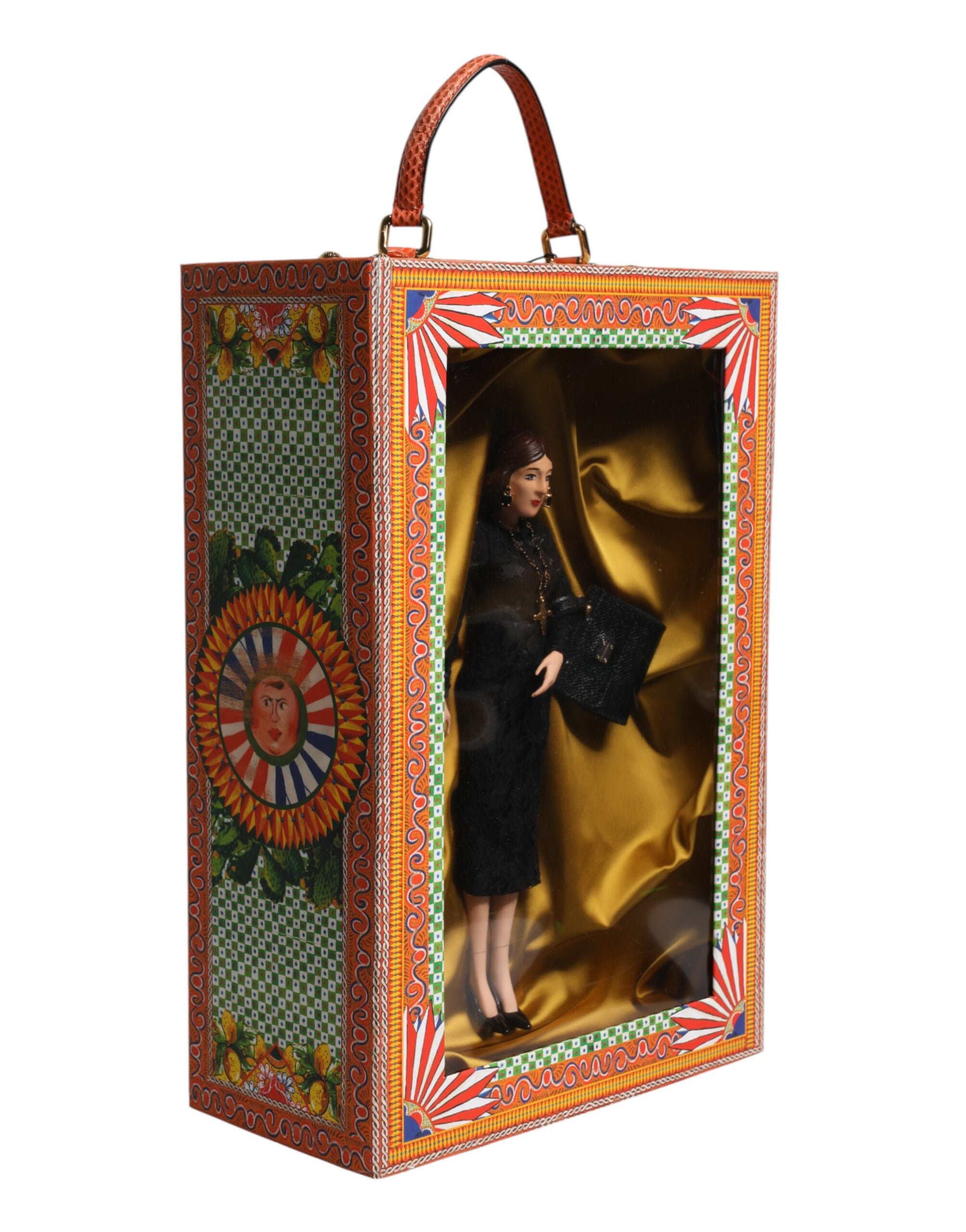 Dolce & Gabbana Black Dress Ceramic Porcelain Fashion Leather Sicily Women's Dolls