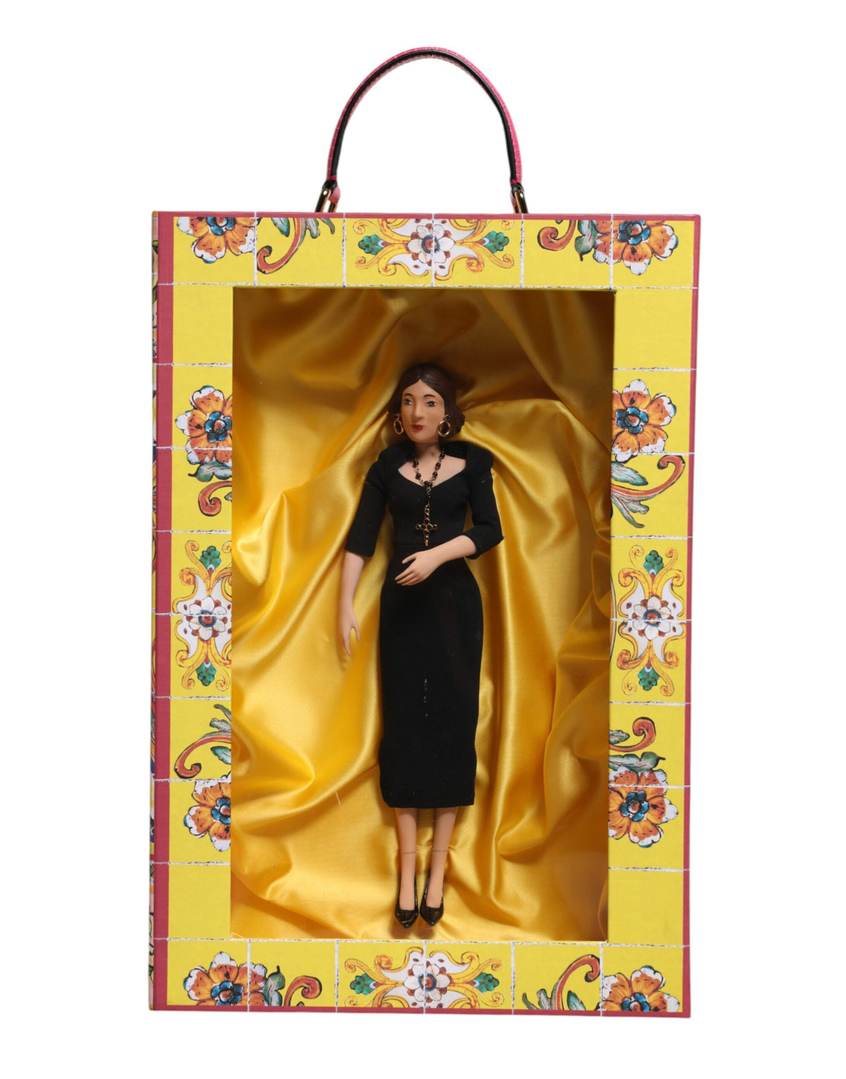 Dolce & Gabbana Black Dress Ceramic Porcelain Fashion Leather Sicily Women's Dolls