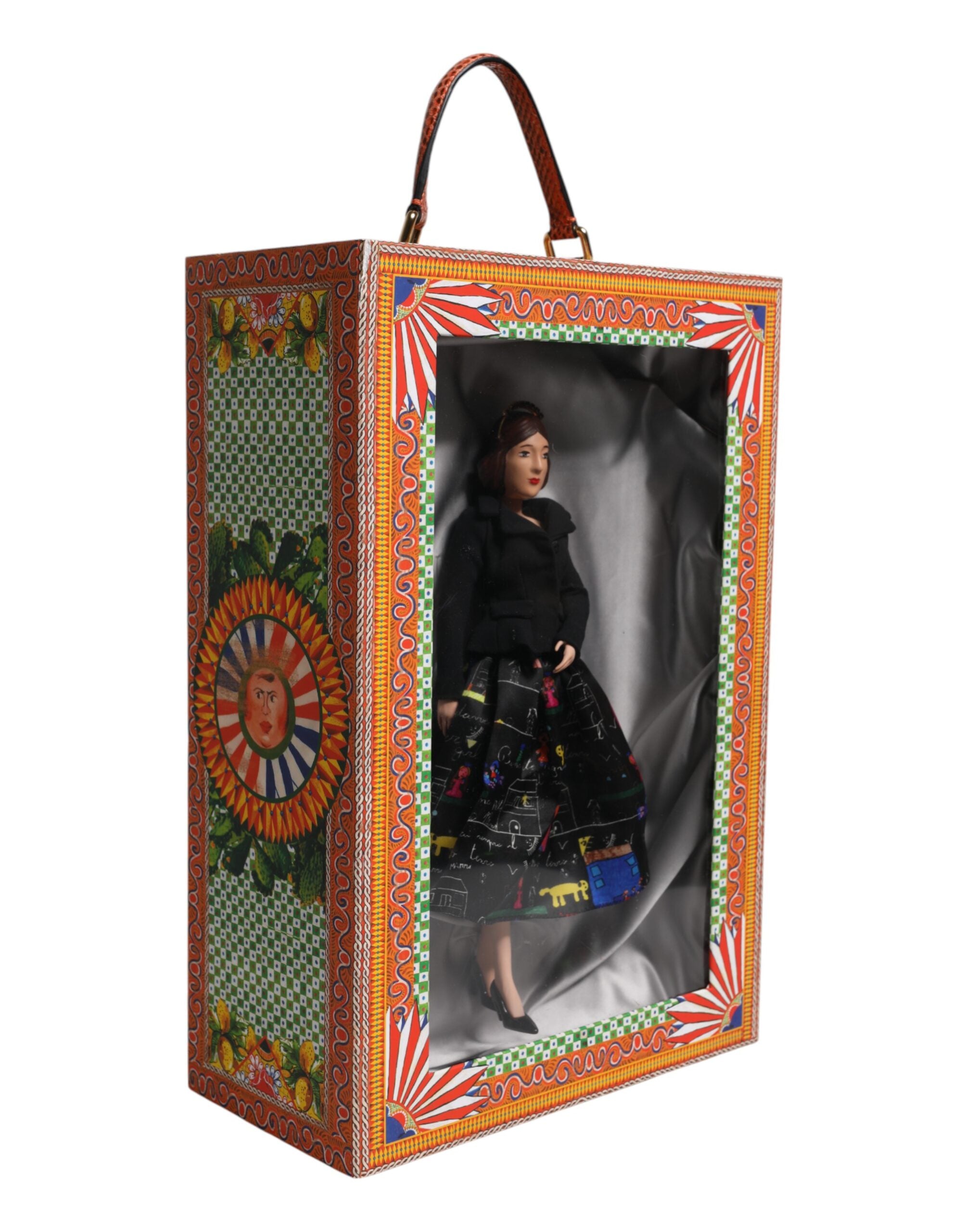 Dolce & Gabbana Black Dress Ceramic Porcelain Fashion Leather Sicily Women's Dolls