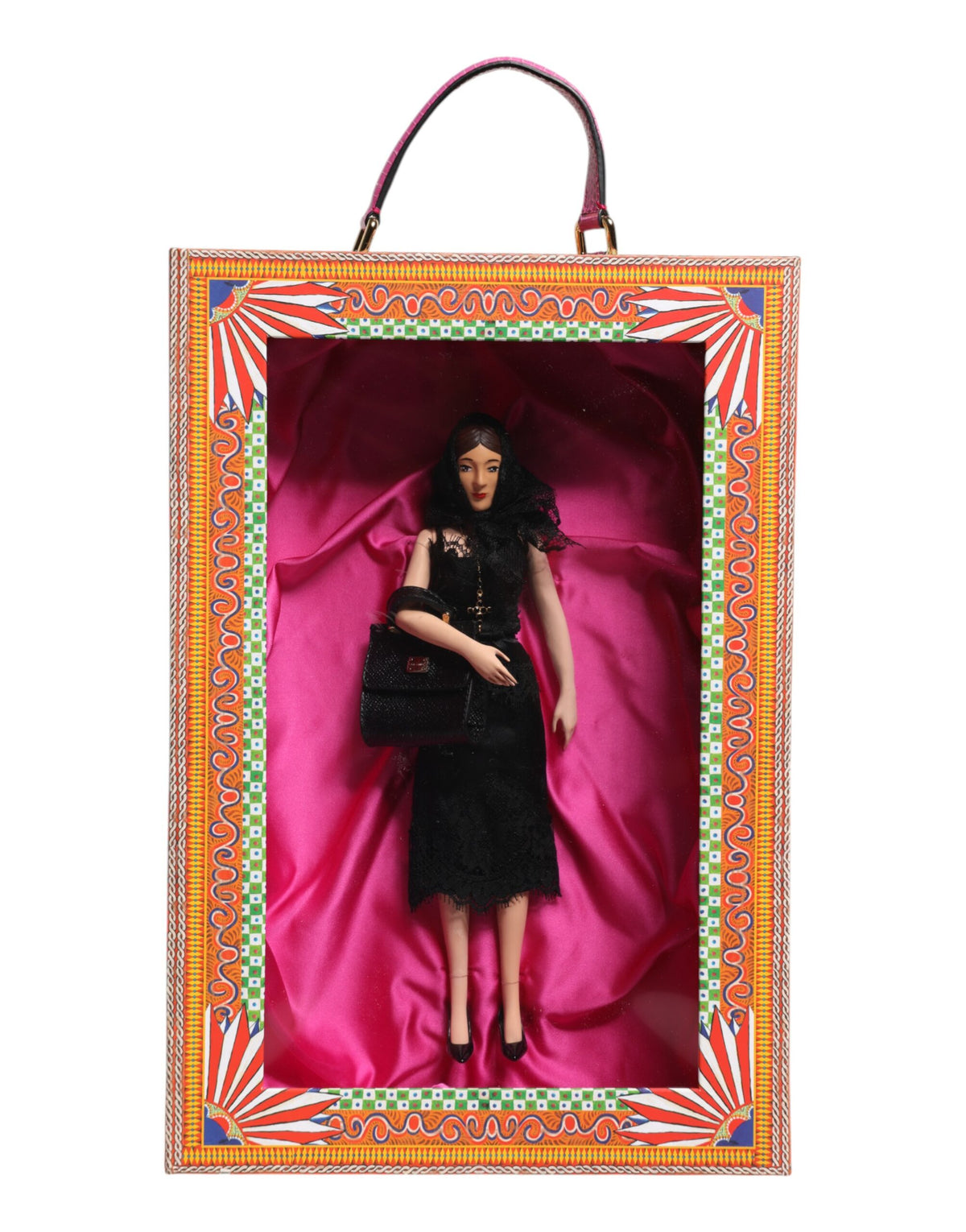 Dolce & Gabbana Black Dress Ceramic Porcelain Fashion Leather Sicily Women's Dolls