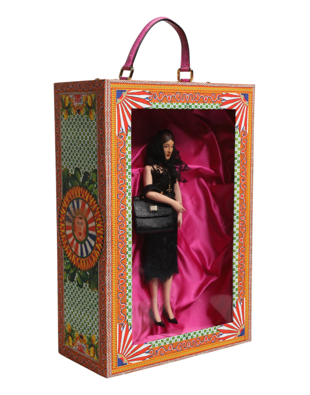 Dolce & Gabbana Black Dress Ceramic Porcelain Fashion Leather Sicily Women's Dolls
