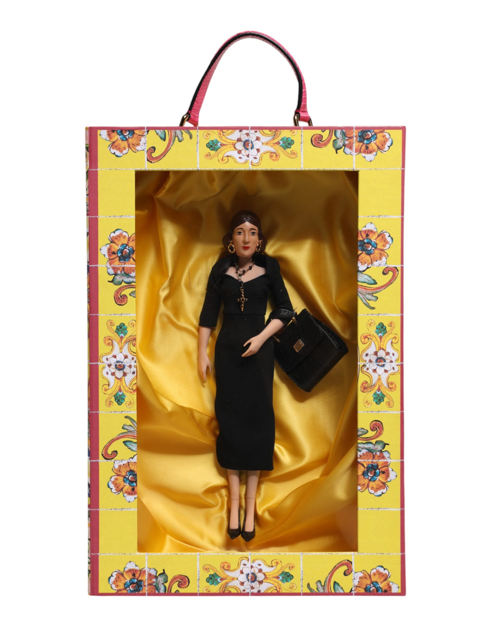 Dolce & Gabbana Black Dress Ceramic Porcelain Fashion Leather Sicily Women's Dolls