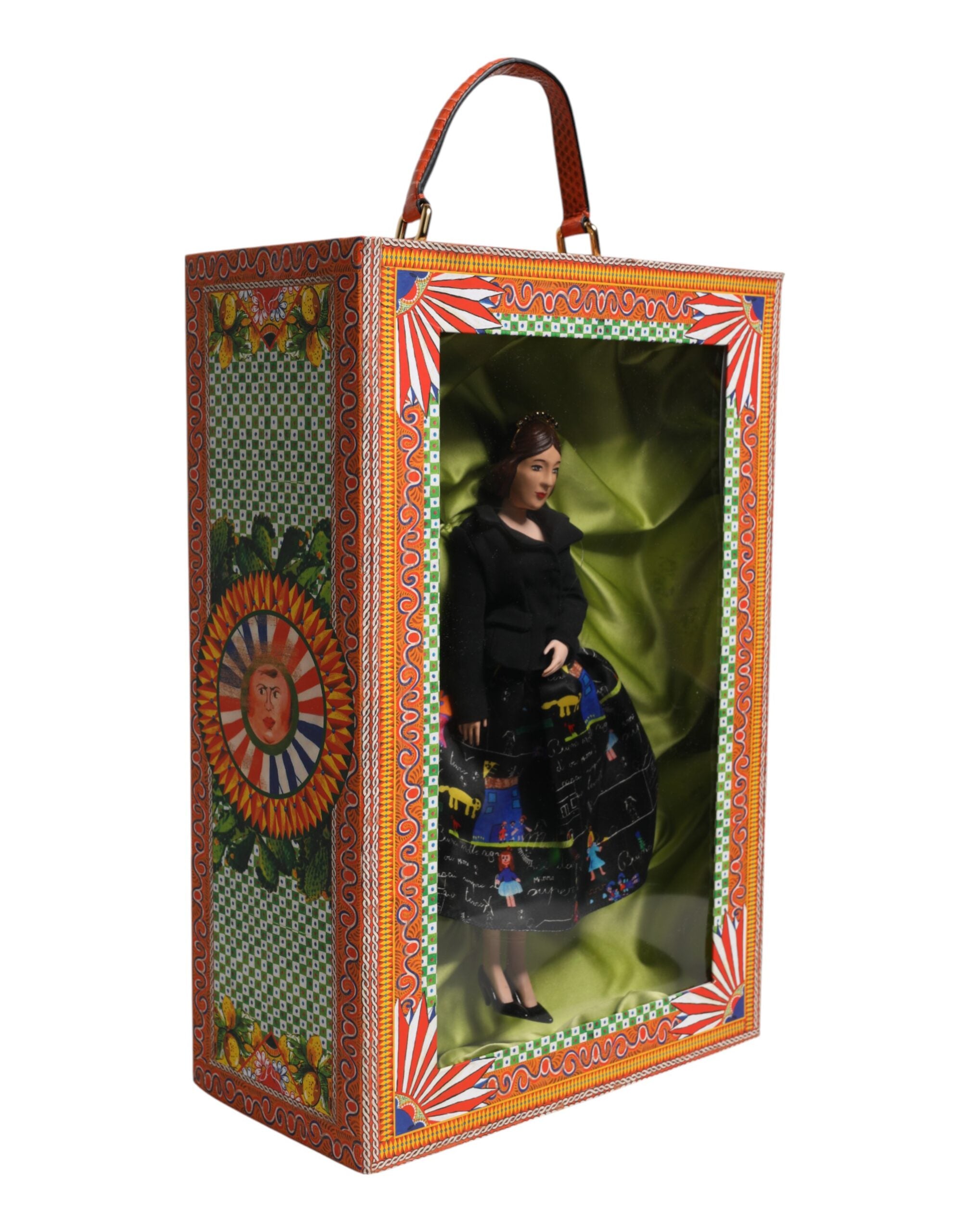 Dolce & Gabbana Black Dress Ceramic Porcelain Fashion Leather Sicily Women's Dolls