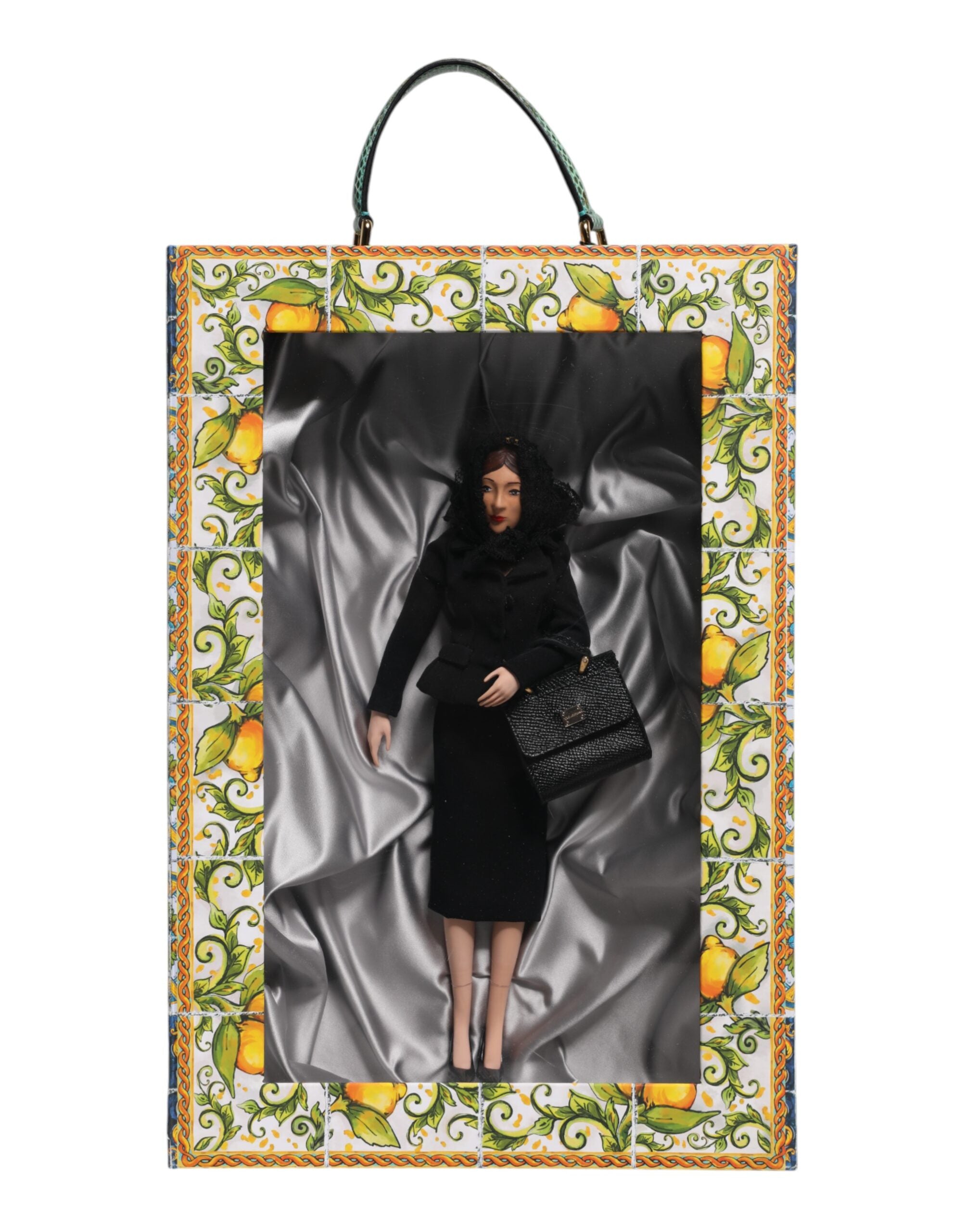 Dolce & Gabbana Black Dress Ceramic Porcelain Fashion Leather Sicily Women's Dolls