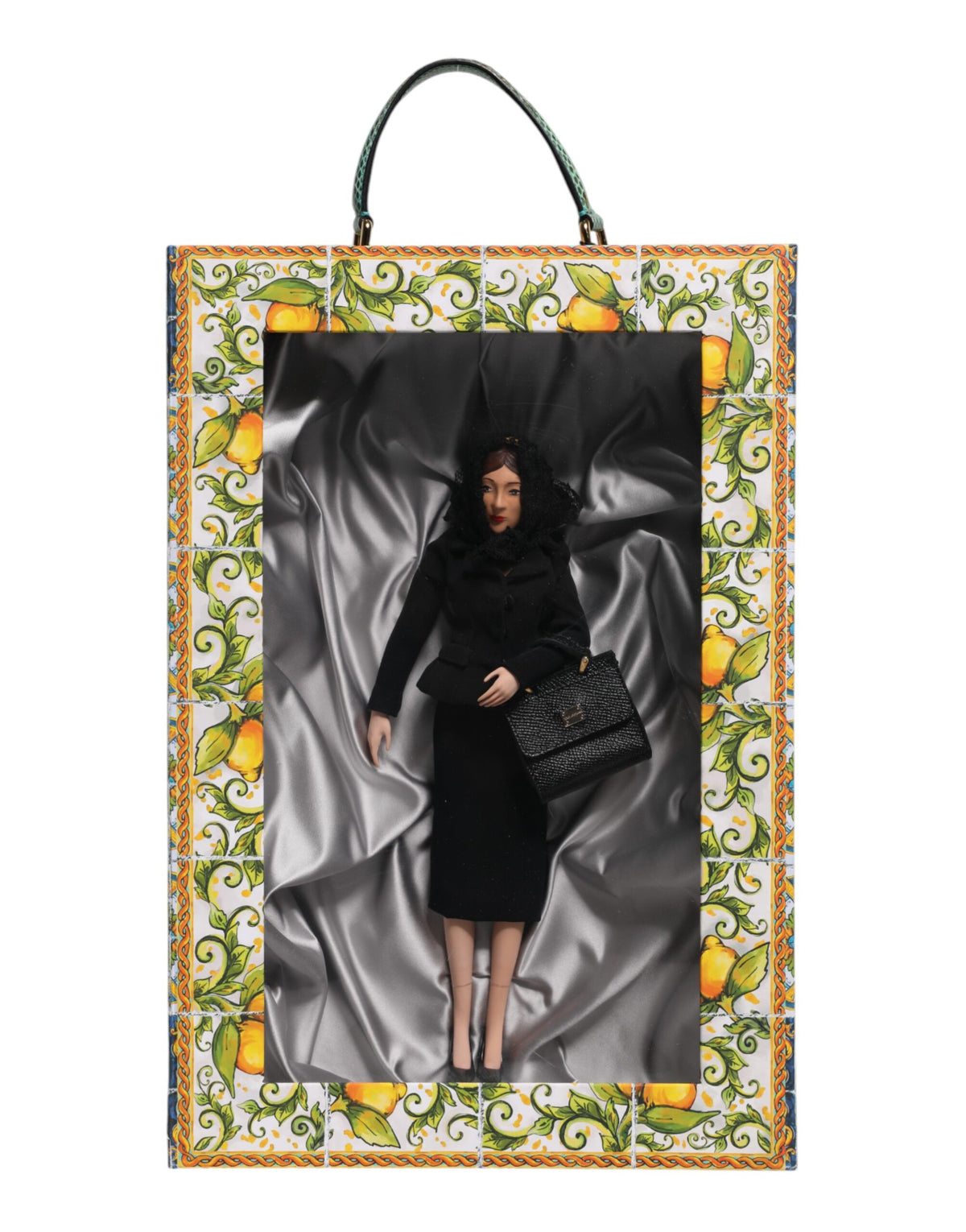 Dolce & Gabbana Black Dress Ceramic Porcelain Fashion Leather Sicily Women's Dolls