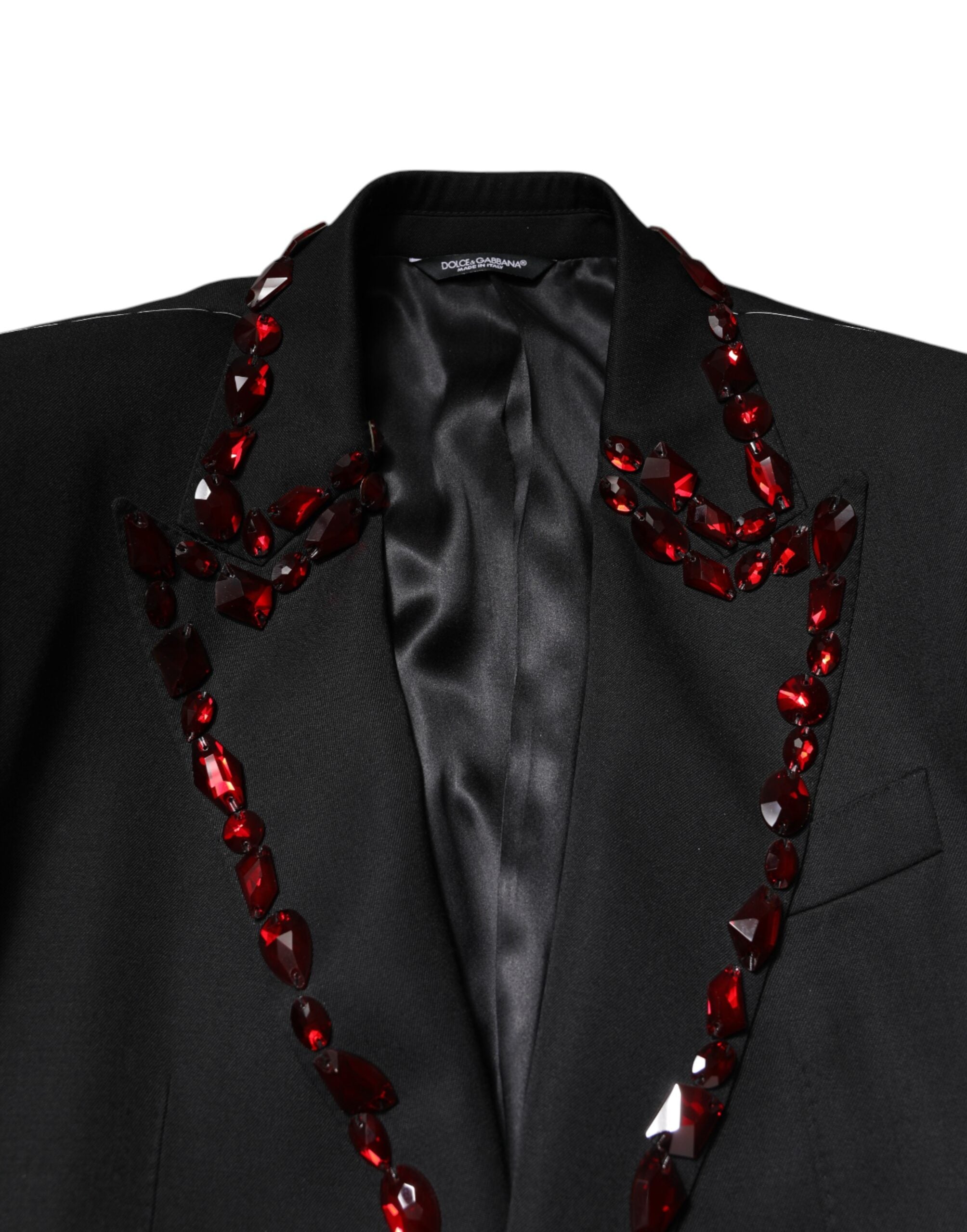 Dolce & Gabbana Black SICILIA CrystalEmbellished Coat Men's Blazer