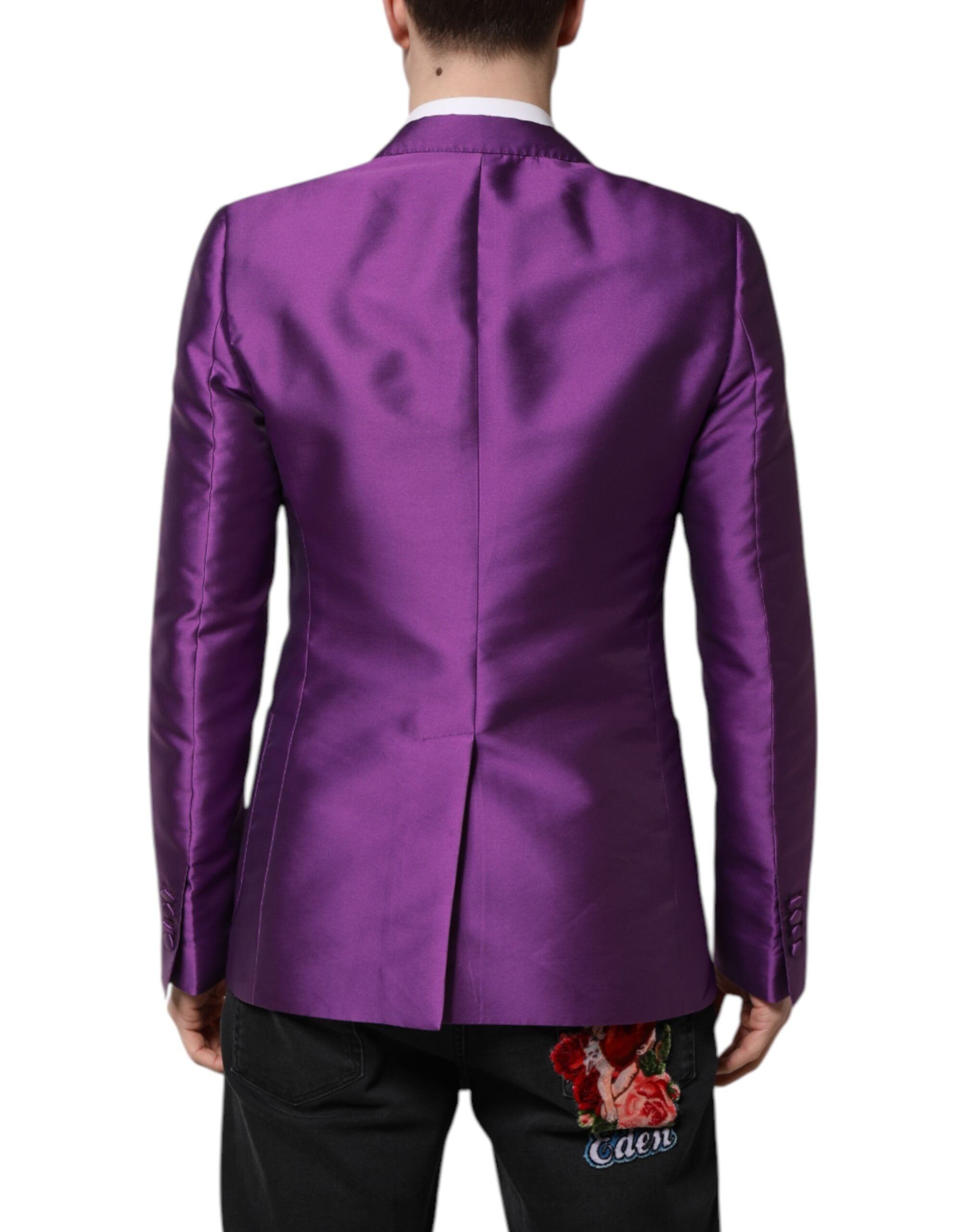 Dolce & Gabbana Purple Double Breasted Men Suit Coat Men's Blazer