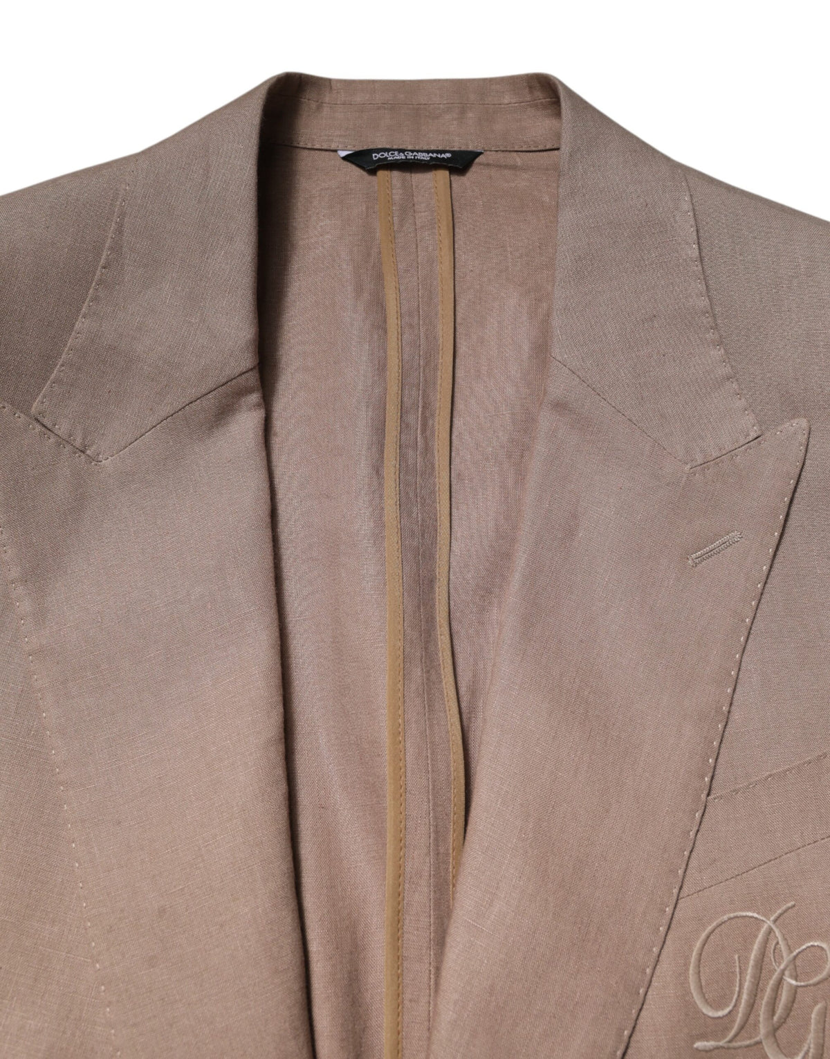 Dolce & Gabbana Beige TAORMINA Single Breasted Coat Men's Blazer