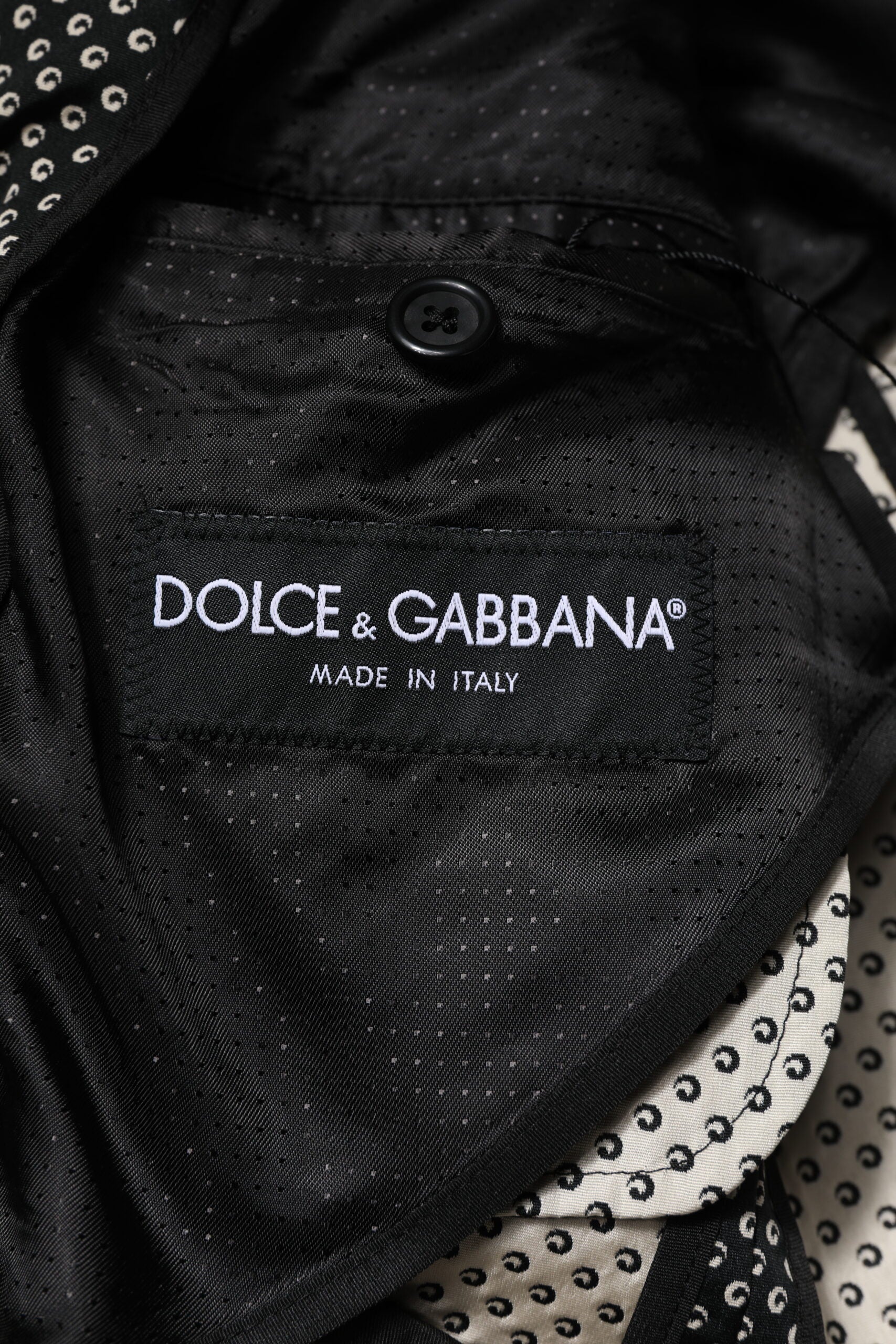Dolce & Gabbana Dark Gray White Patterned Men Suit Coat Men's Blazer