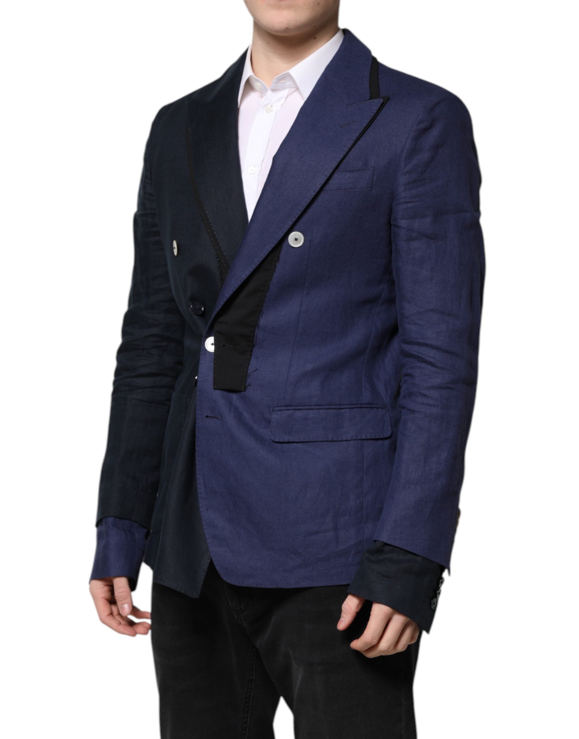 Dolce & Gabbana Navy Blue Double Breasted Suit Coat Men's Blazer