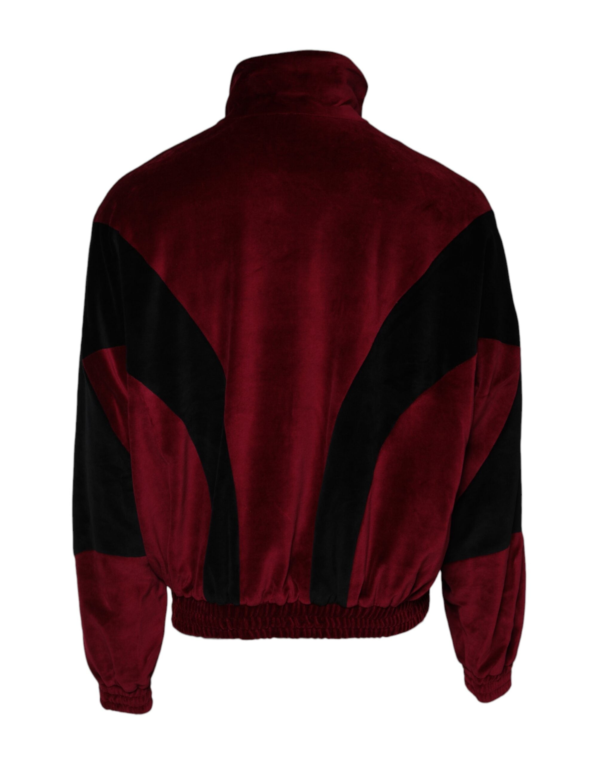 Dolce & Gabbana Red Black Cotton Logo FullZip Bomber Men's Jacket