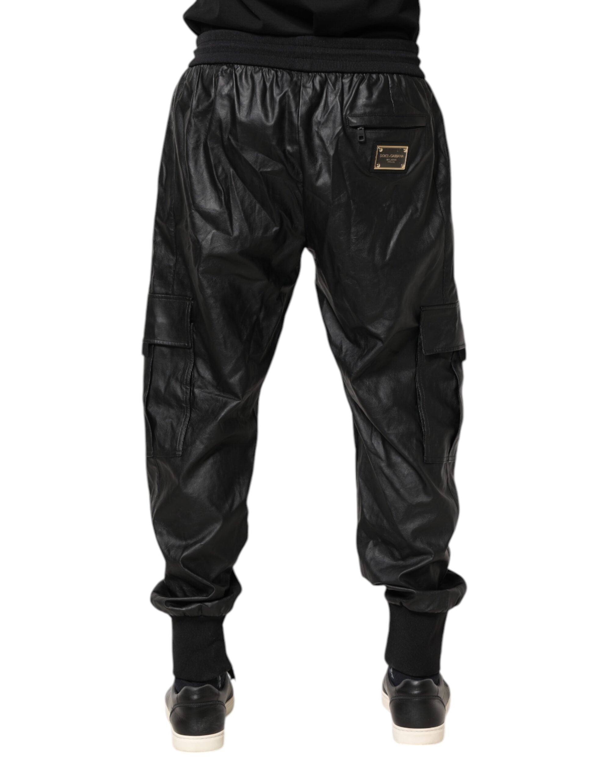 Dolce & Gabbana Black Cotton Cargo Jogger SweatMen's Men's Pants (Pre-Owned)