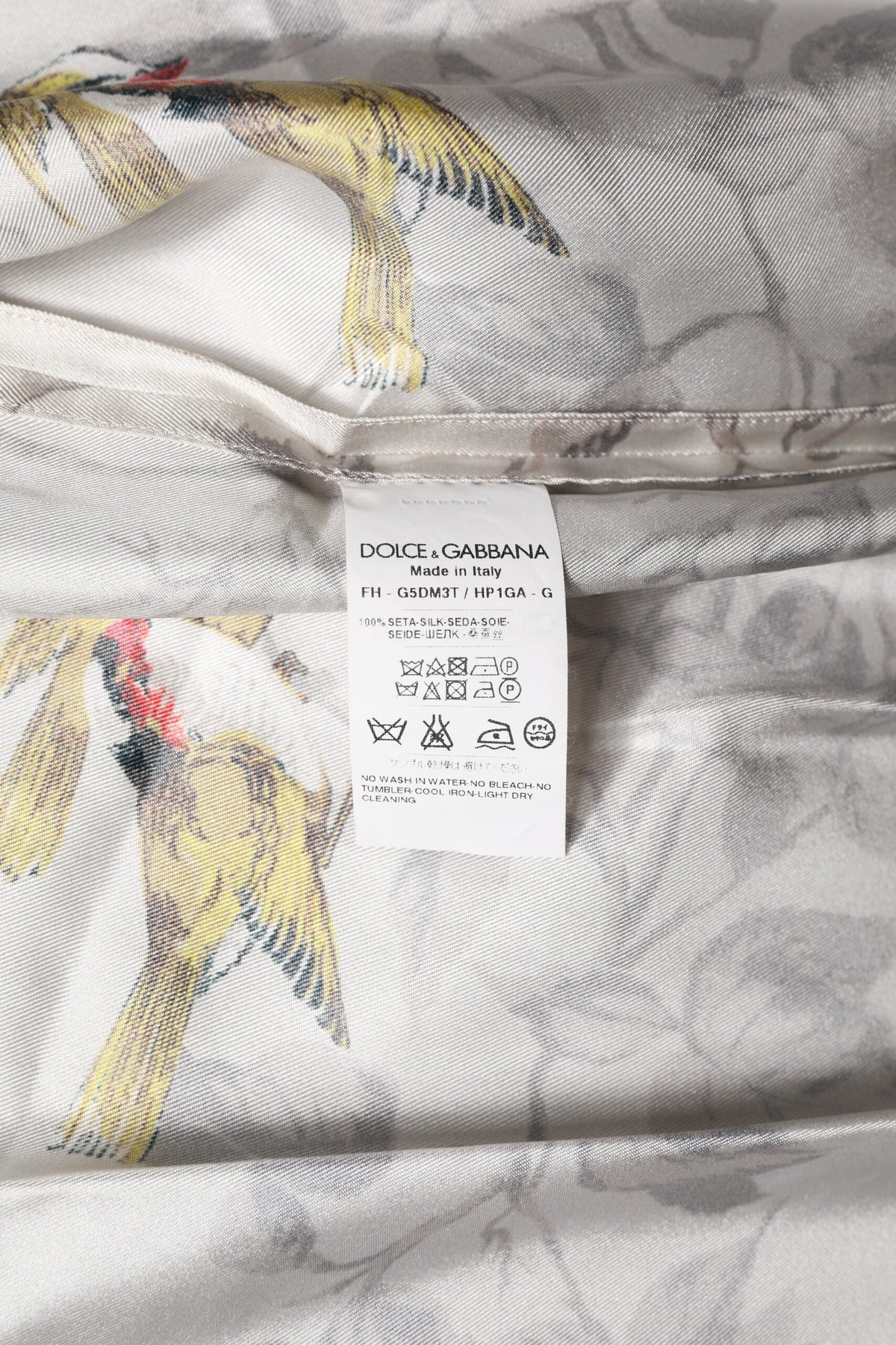 Dolce & Gabbana Multicolor Silk Printed Button Down Men's Shirt
